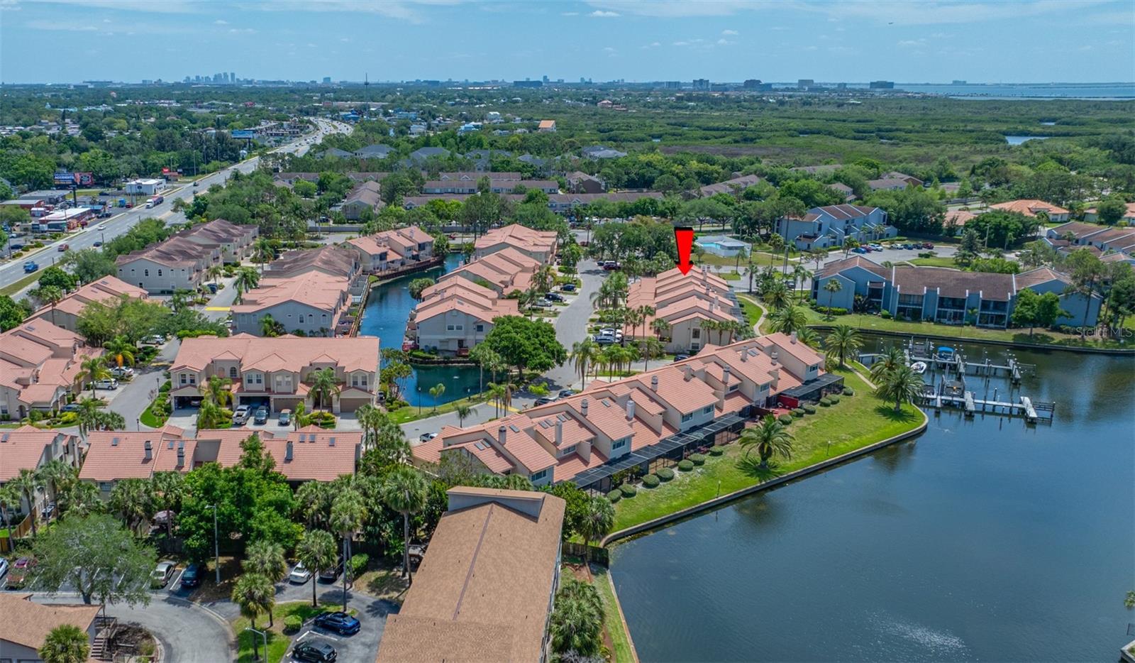 Aerial of neighborhood