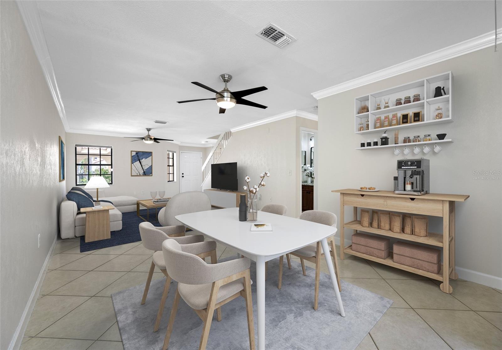 Virtually Staged Living Dining Room