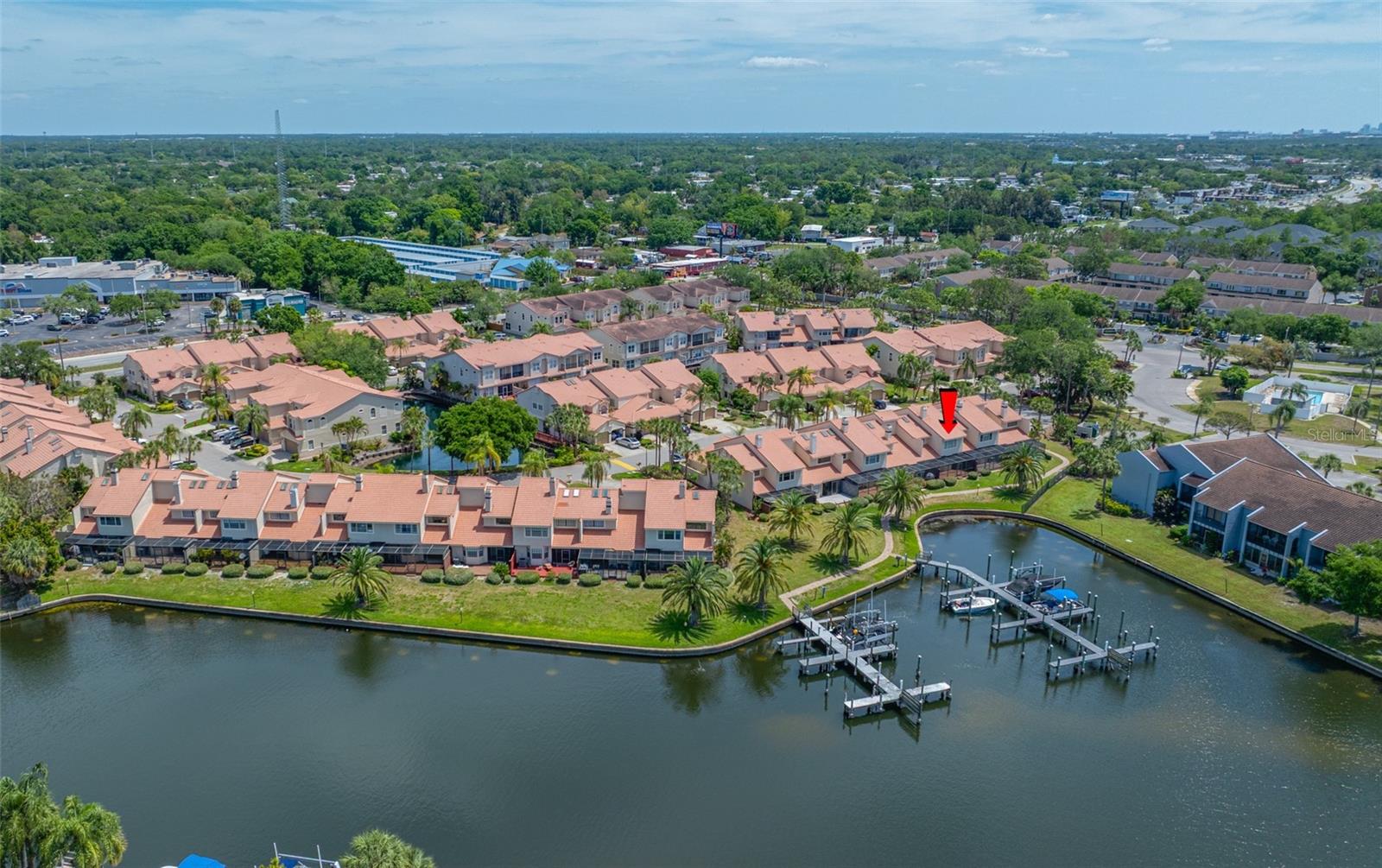 Aerial of neighborhood