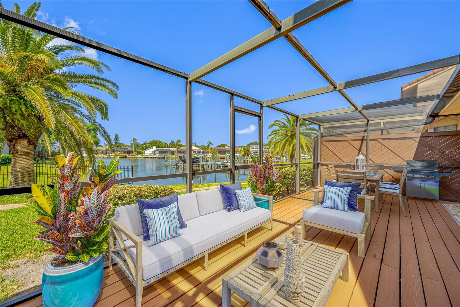 Virtually Staged Screened deck