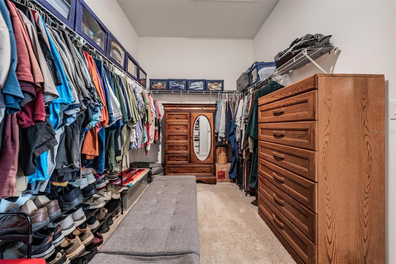 Primary closet with tons of space
