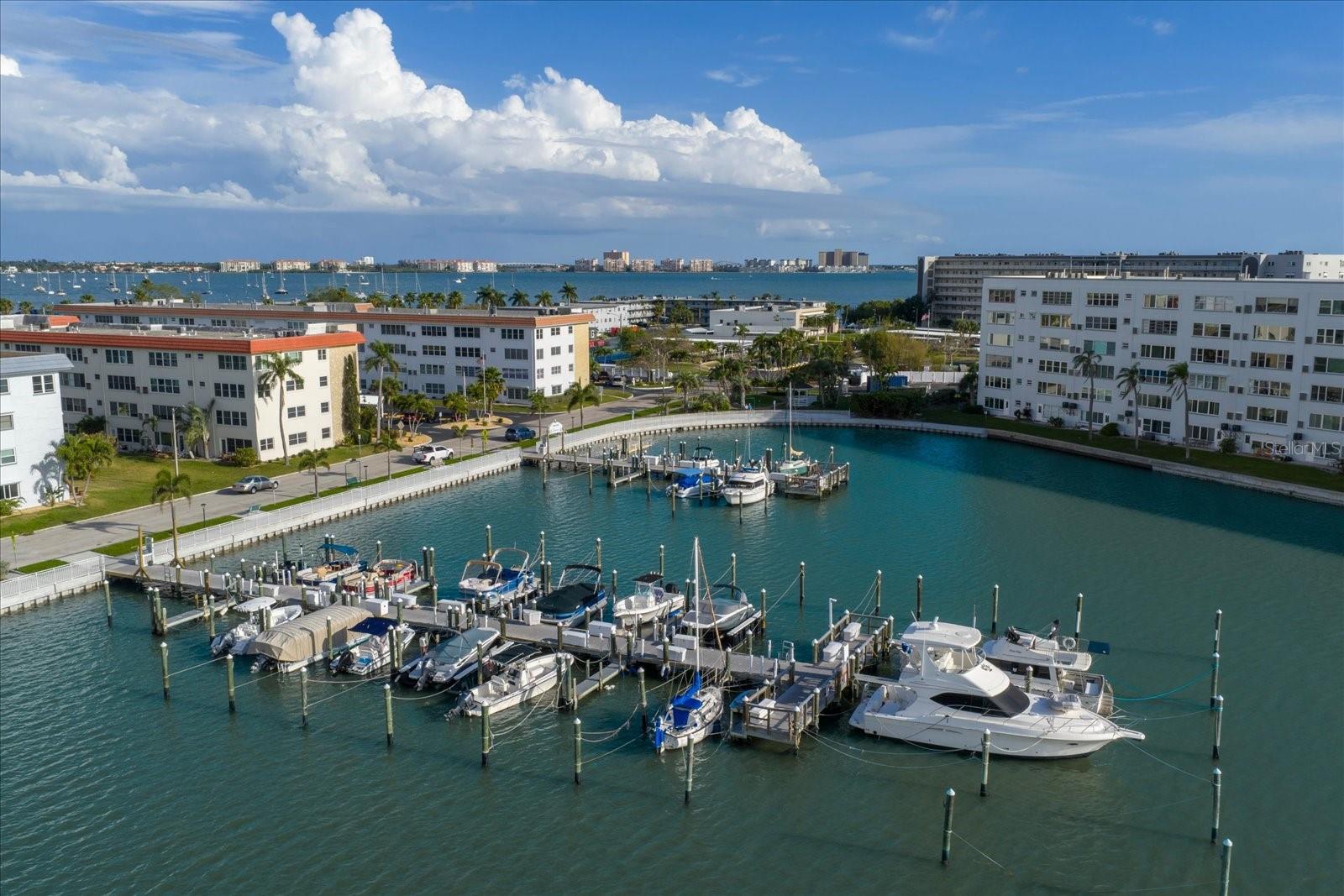 Among the numerous amenities are marinas....