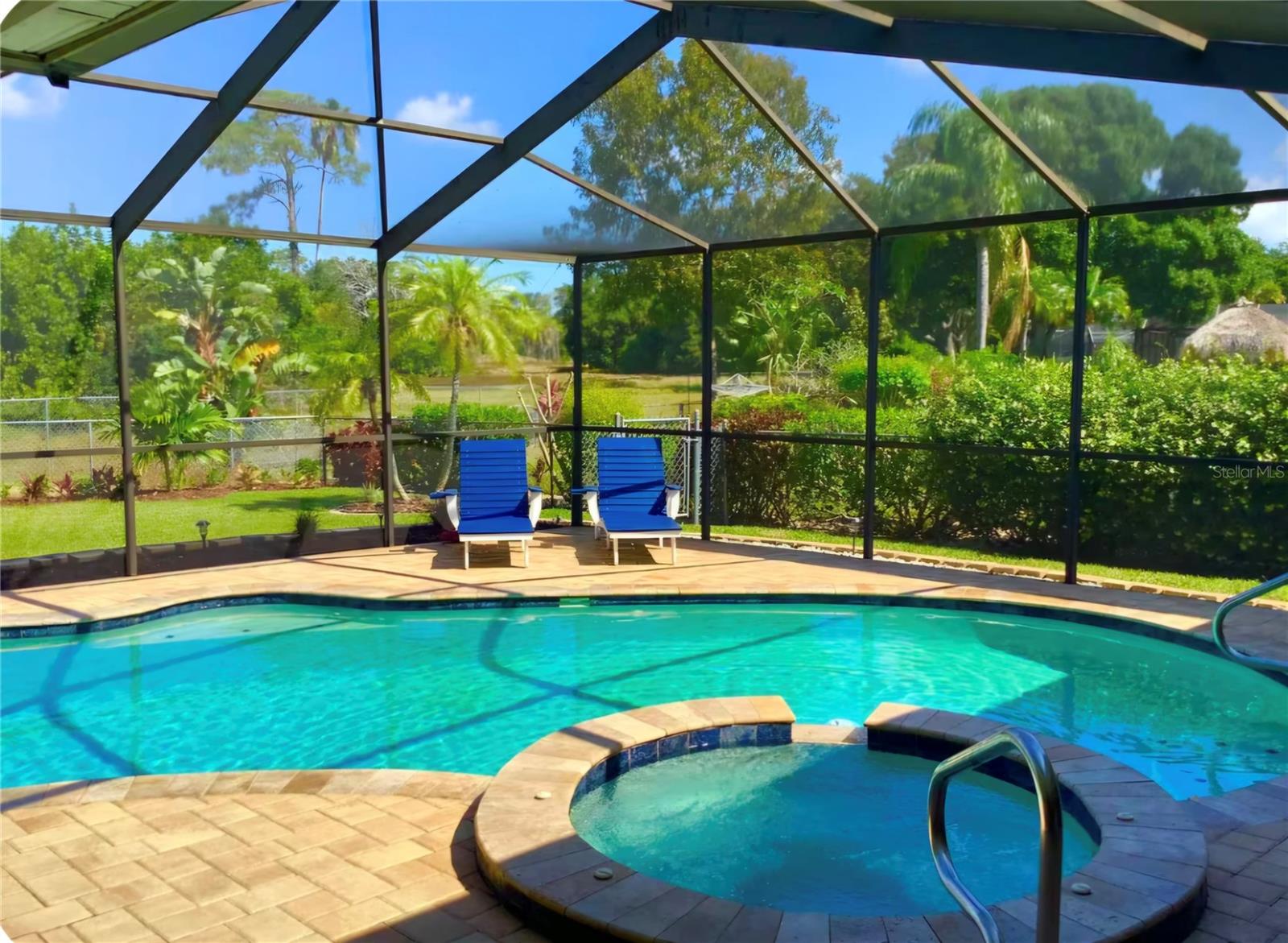 Beautiful pool with a spillover spa