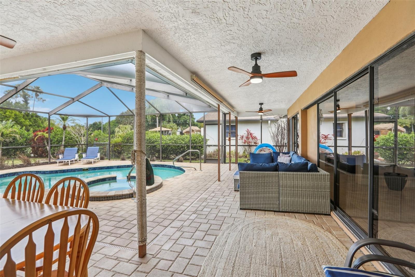 Step into the lanai through the pocket sliders from the Living Room.