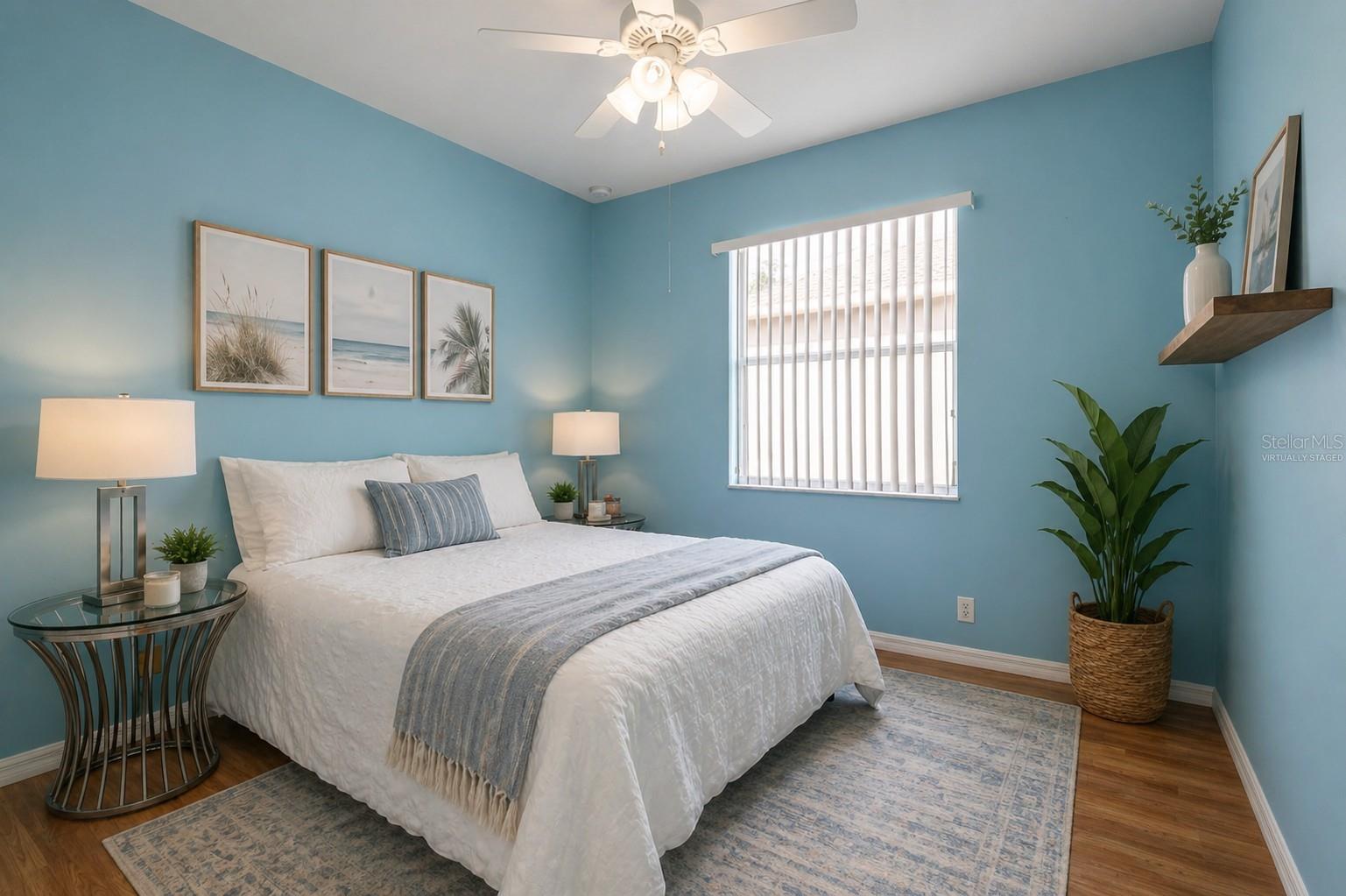 Virtually staged second bedroom.