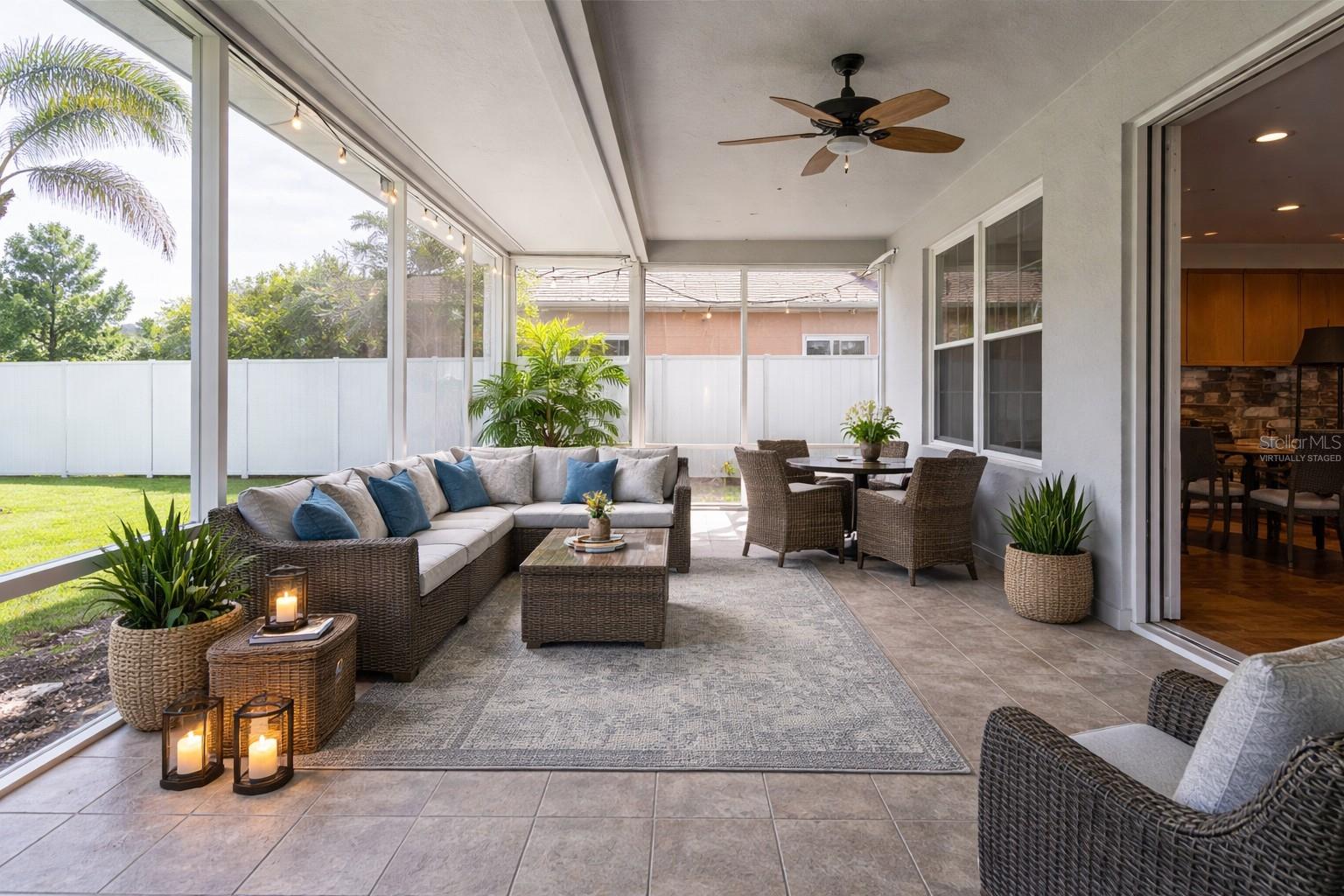 Virtually staged lanai.