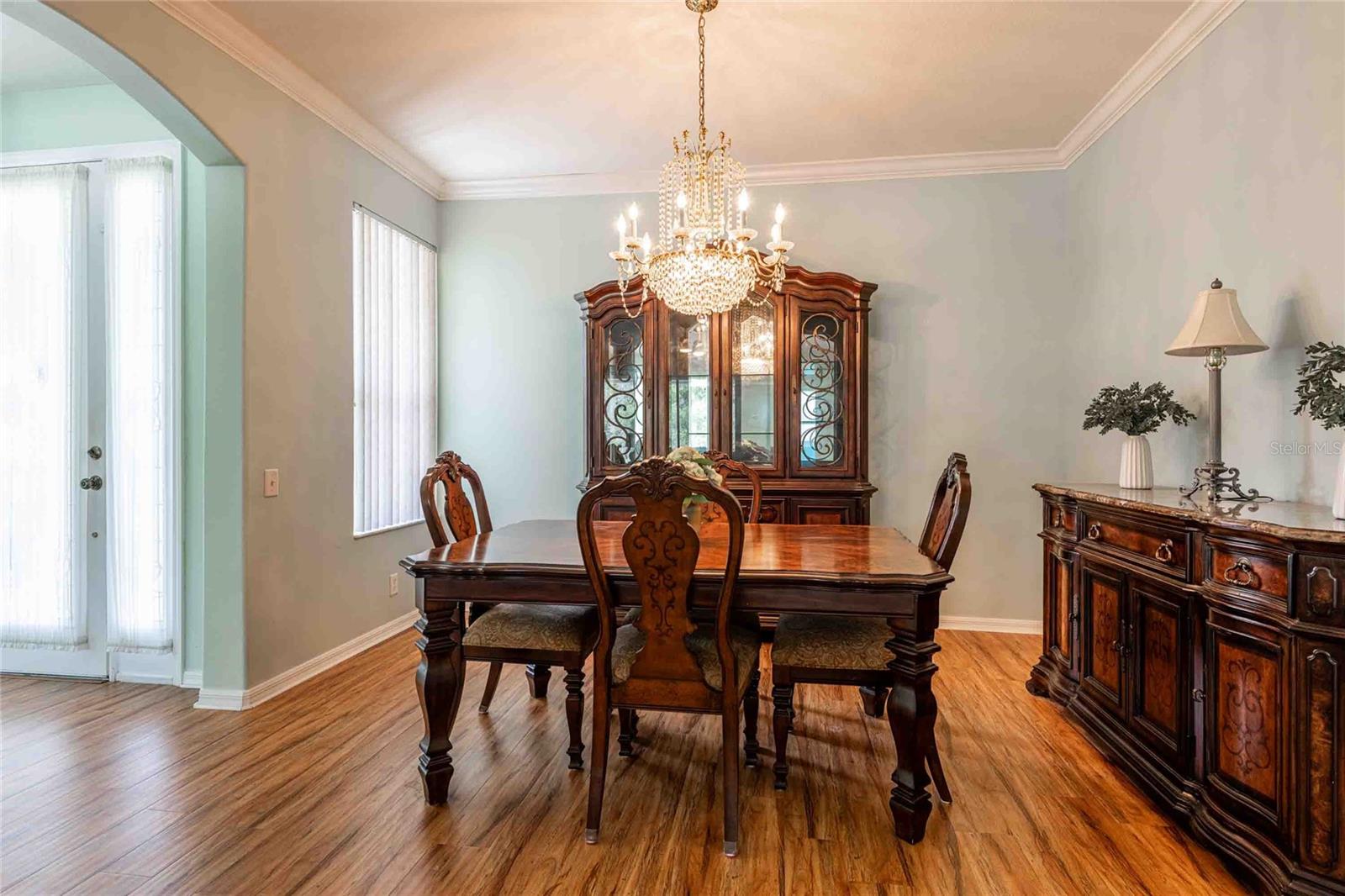 Dining room off of the foyer and across from office/den.