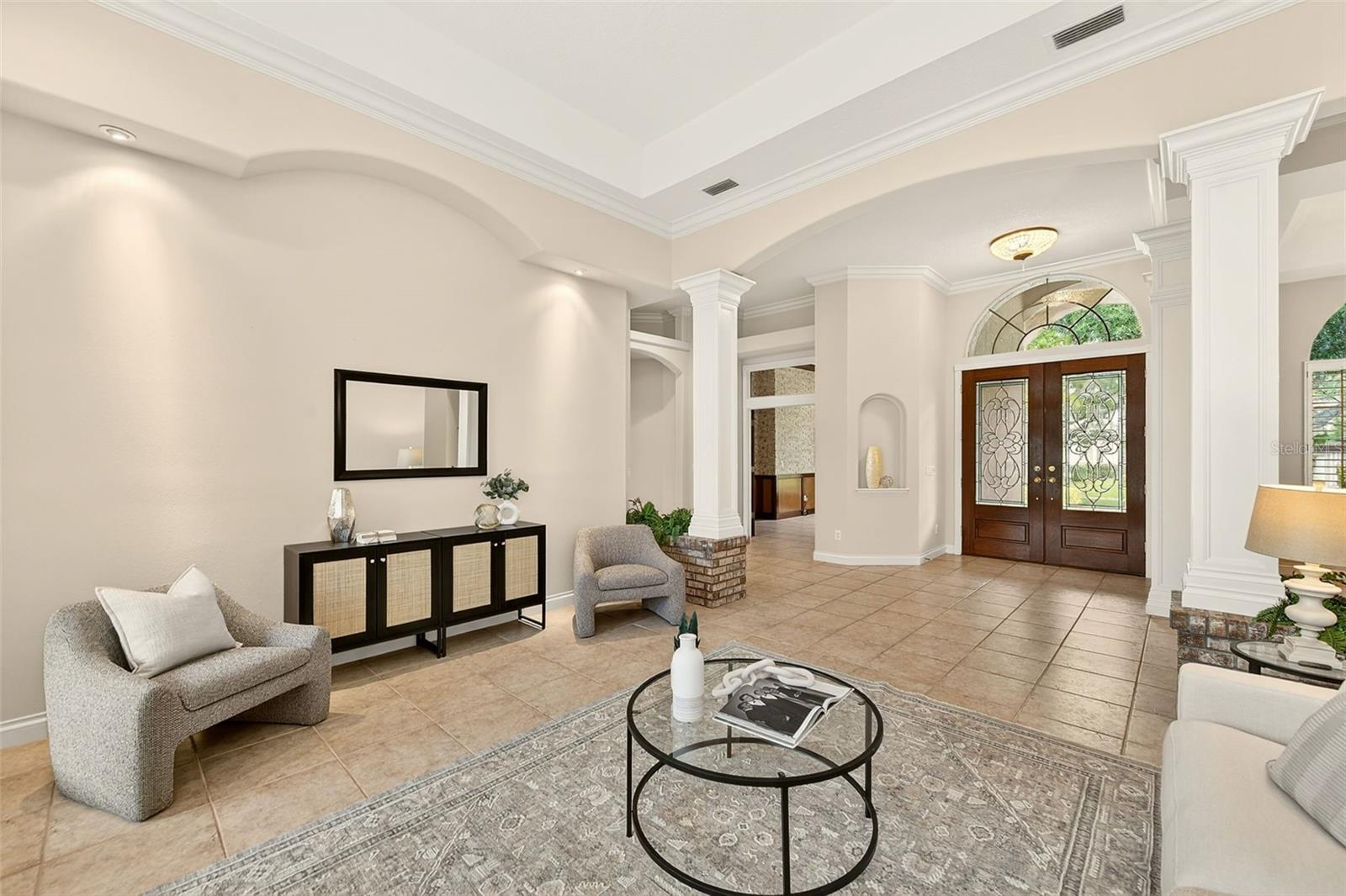 Formal Living Room overlooking the pool area.