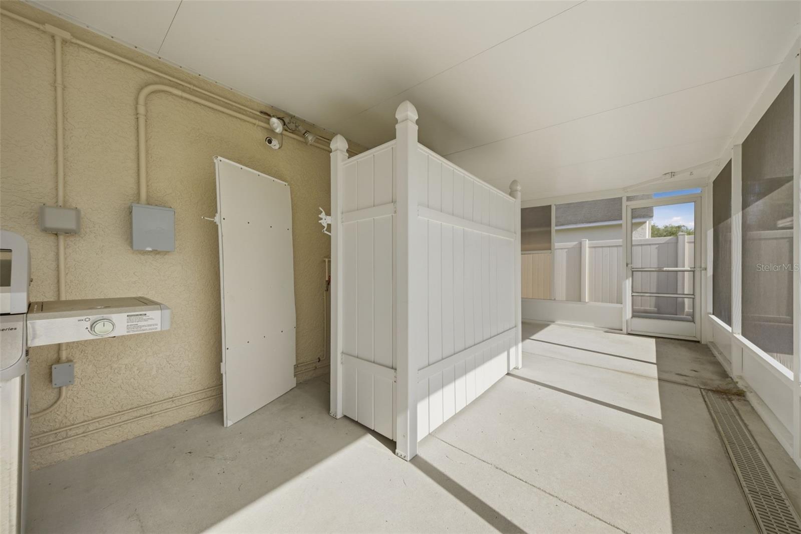 Outdoor shower & half bath for dog washing or messy backyard days