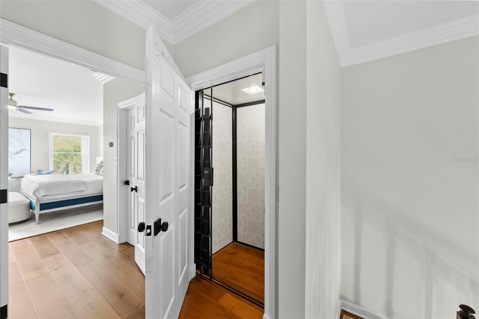 Elevator running from ground floor to third floor