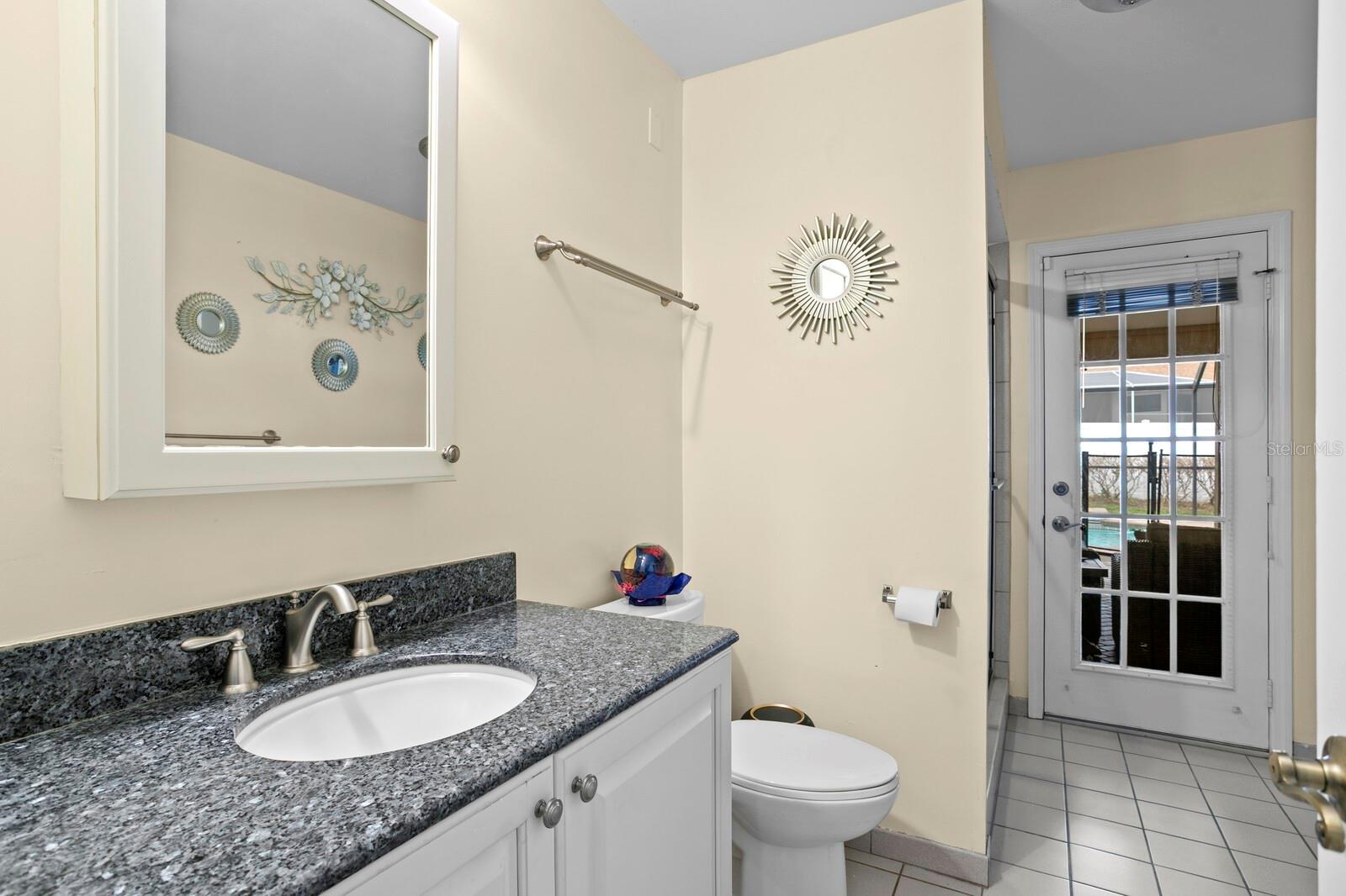 Pool Bathroom Next to Bedroom 2