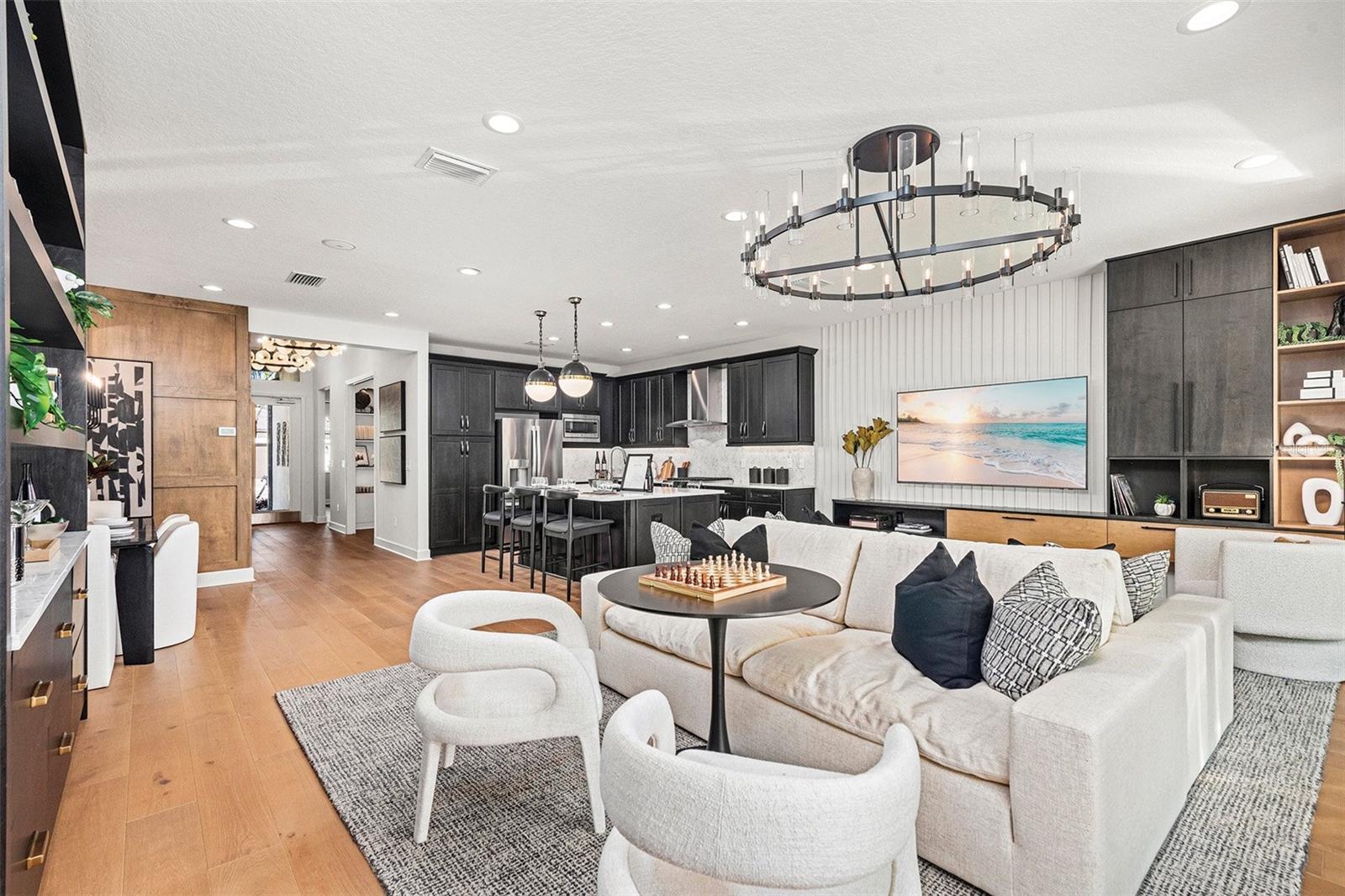 LIVING ROOM, KITCHEN, DINING