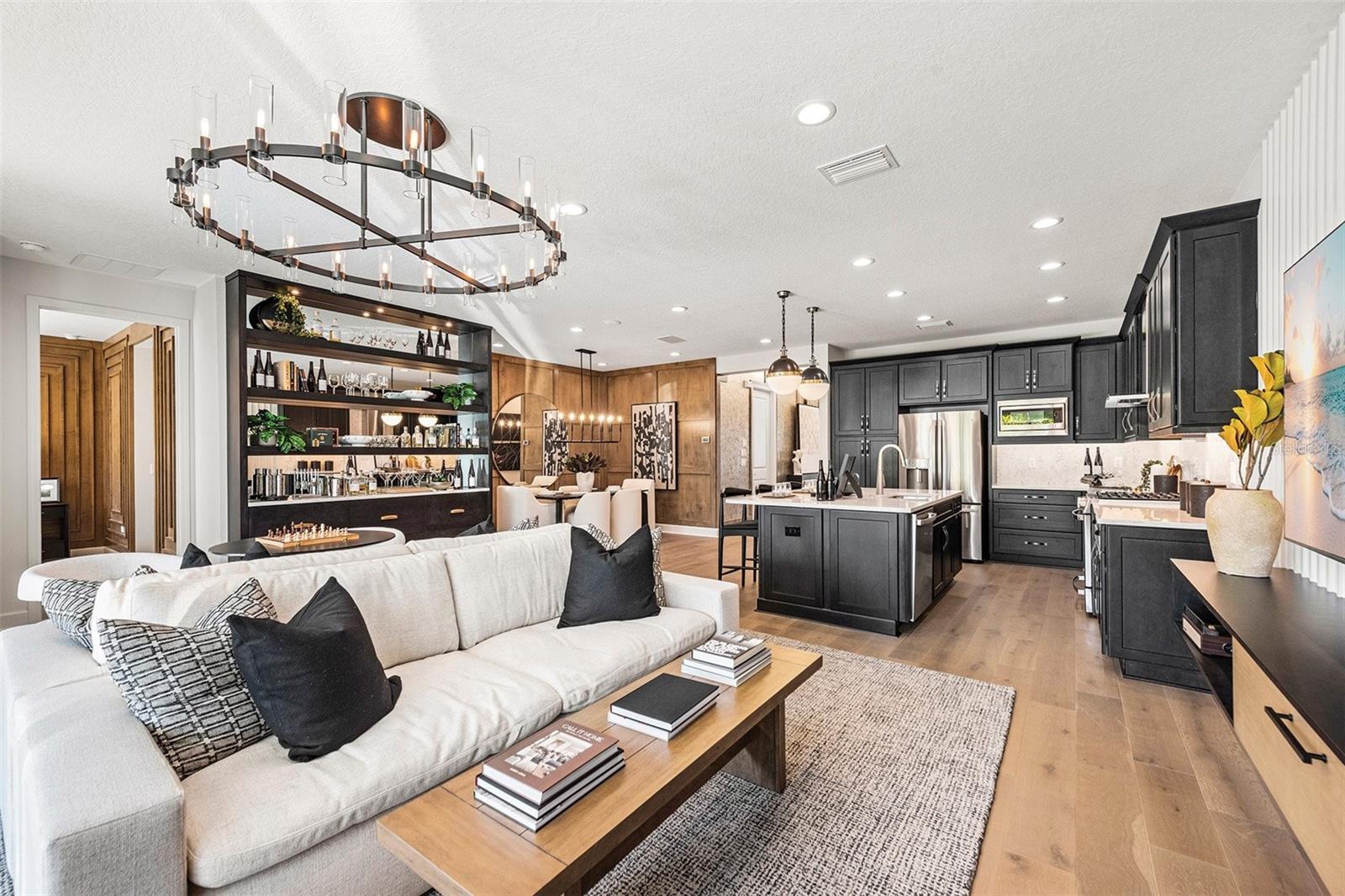 LIVING ROOM, KITCHEN, DINING