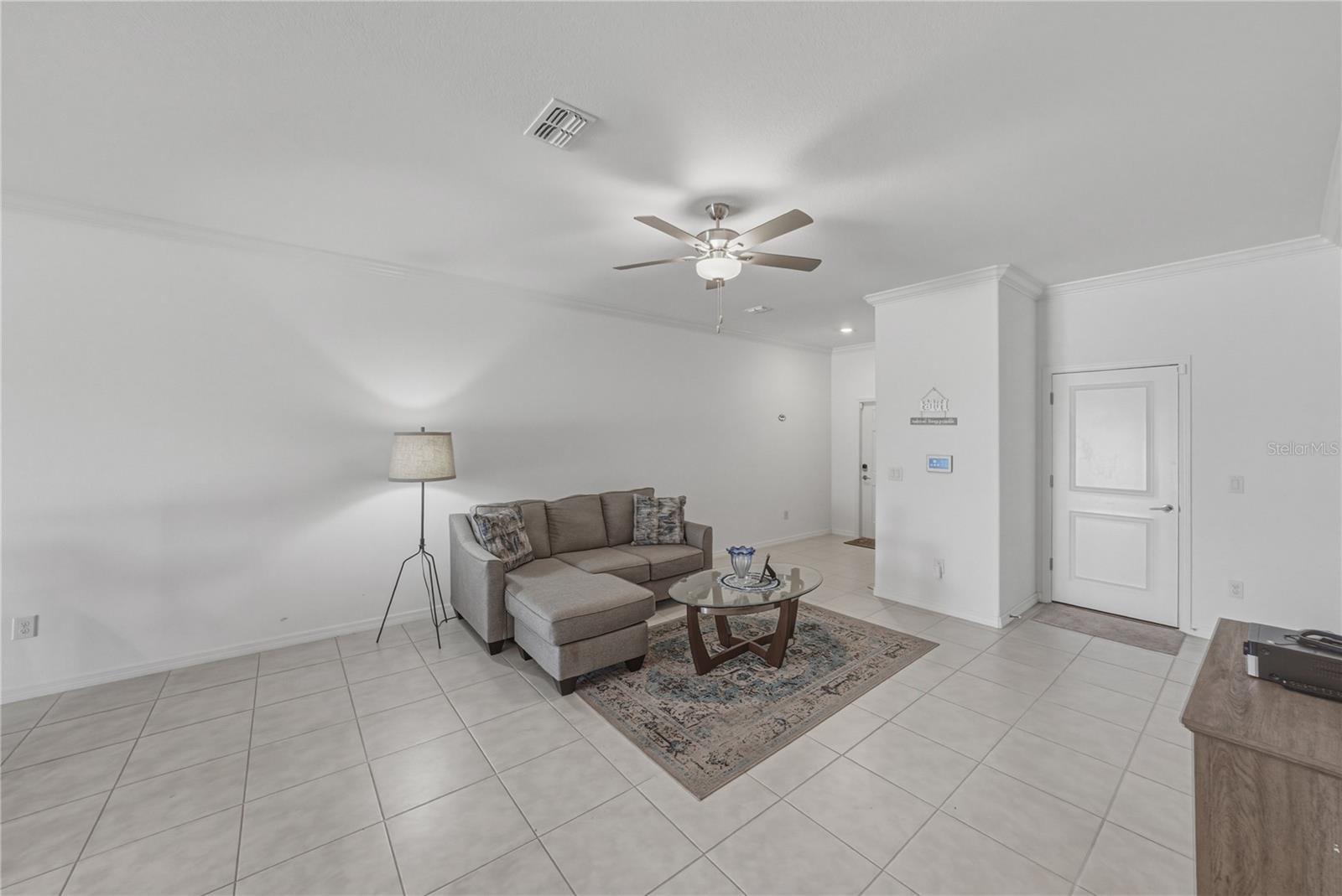 Living Room with Crown Molding