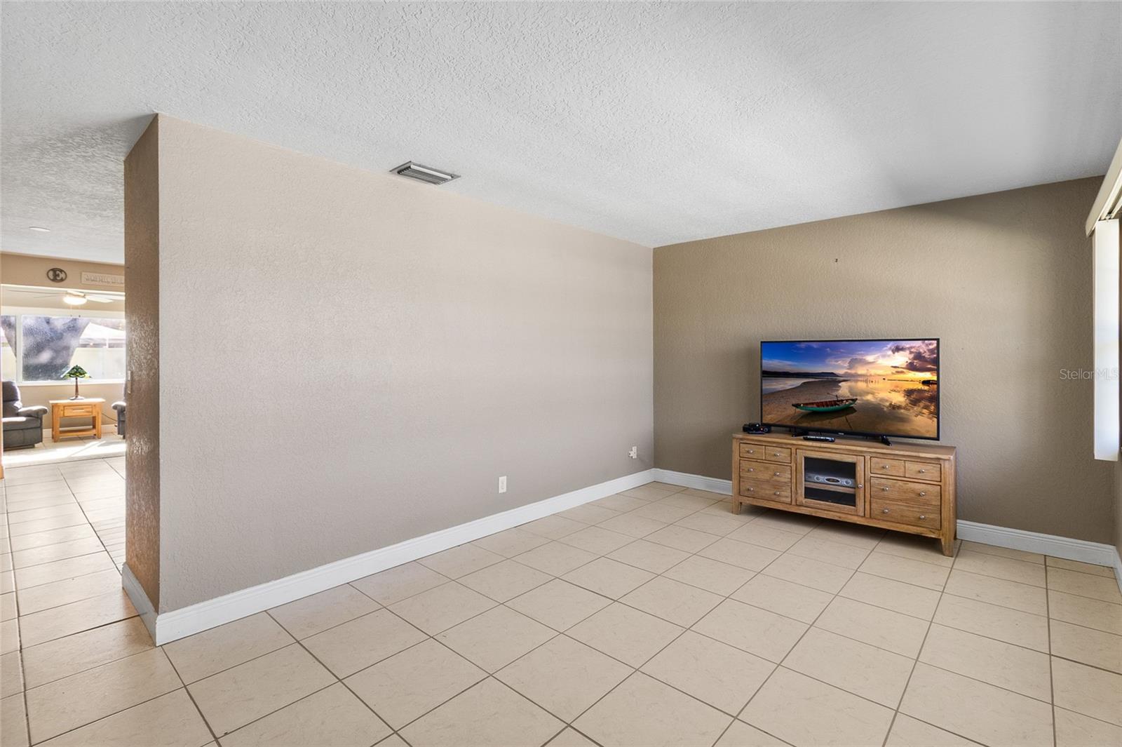 Living Room with view of pond
