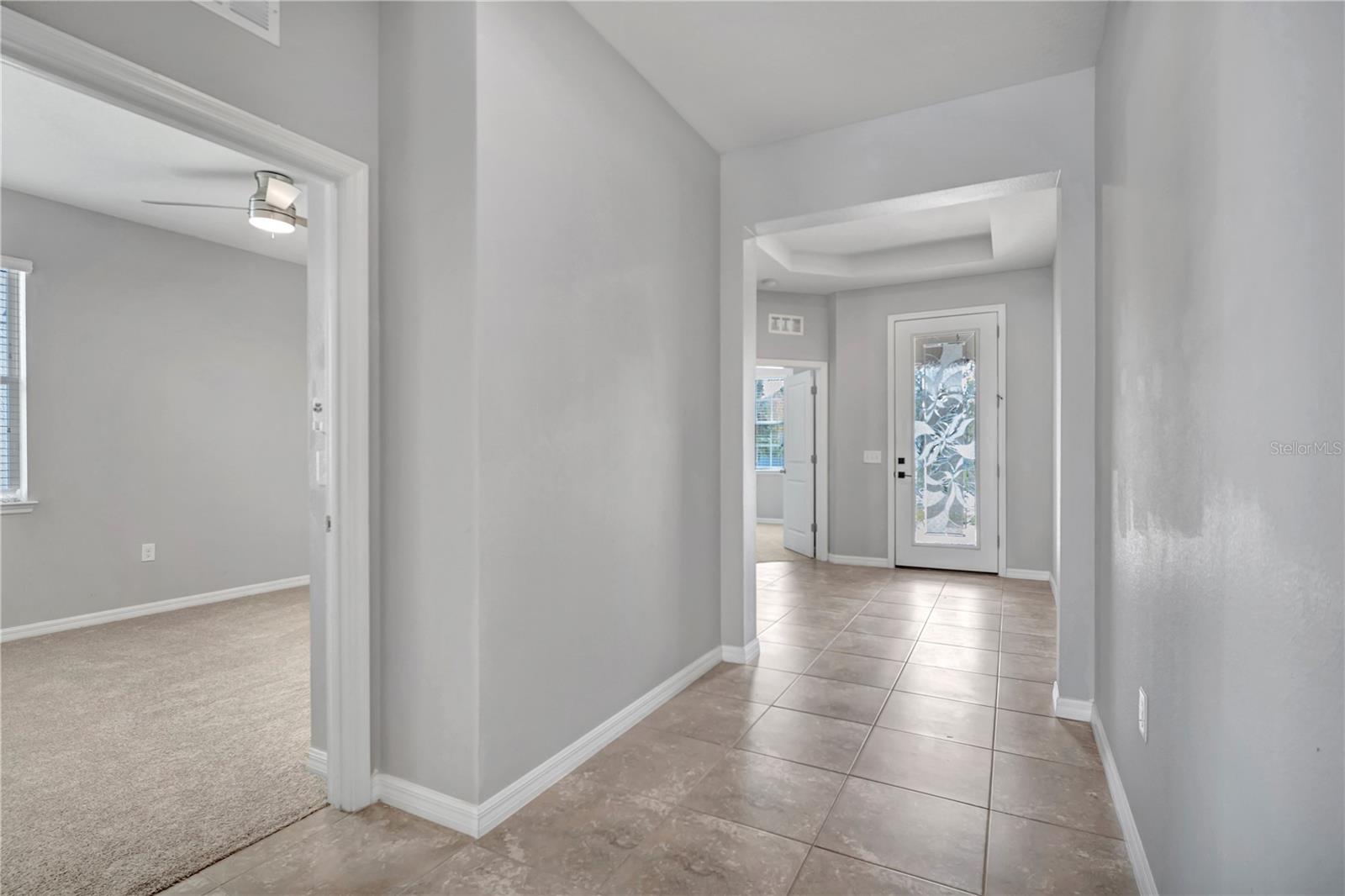 Glass Door entry and Tray ceiling