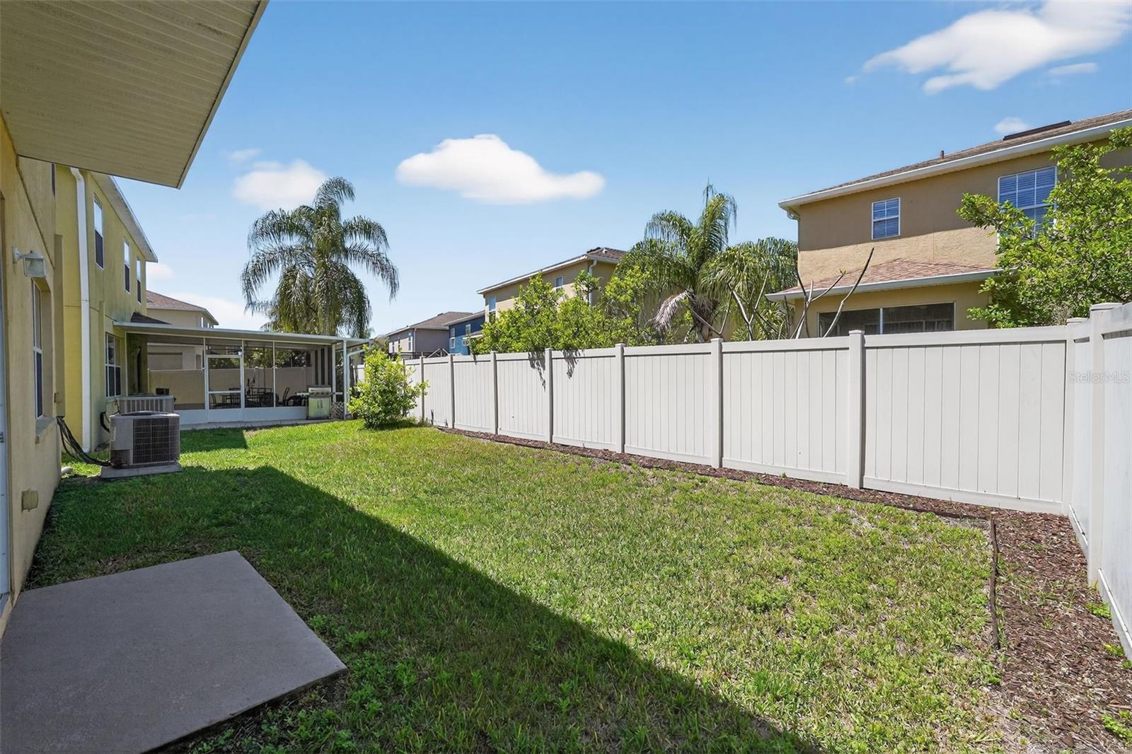 Backyard with Vinyl fence