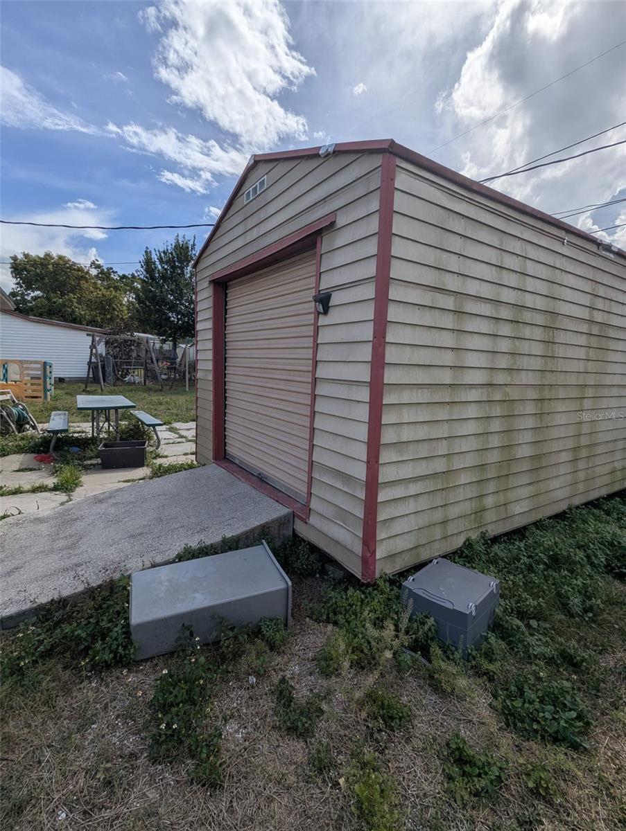 Shed that holds laundry