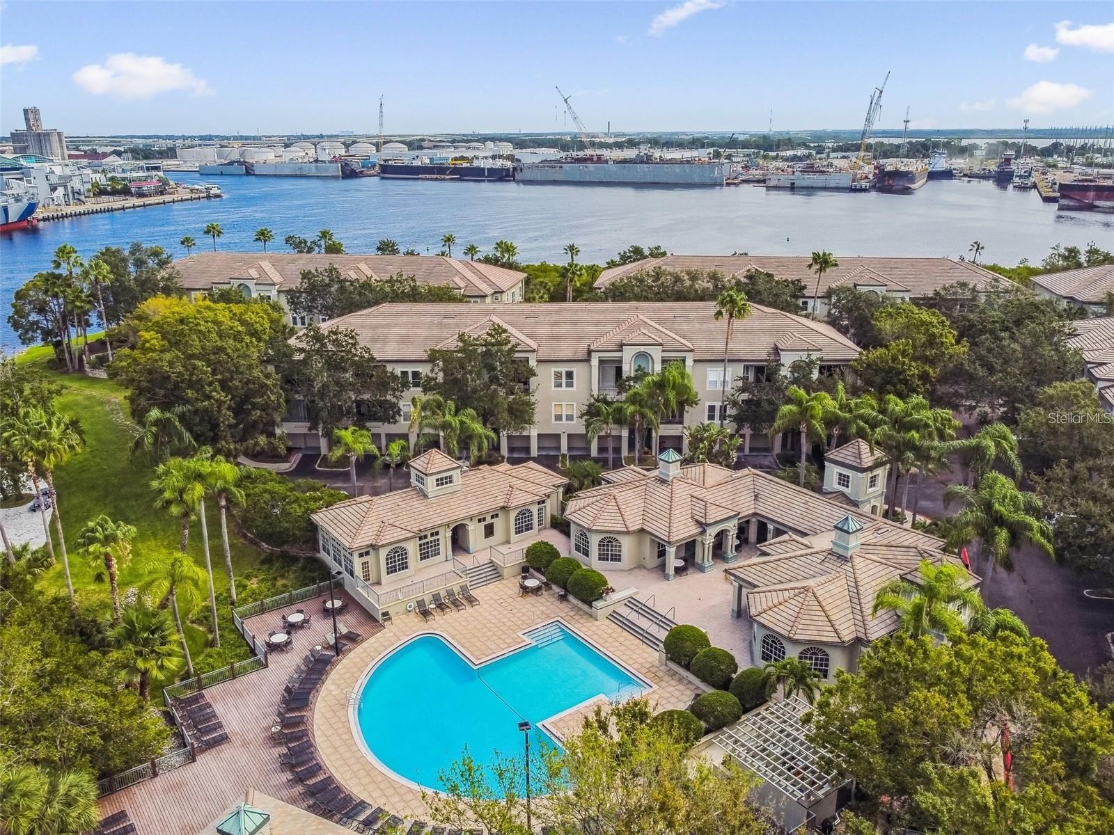 Aerial View Island Place Pool