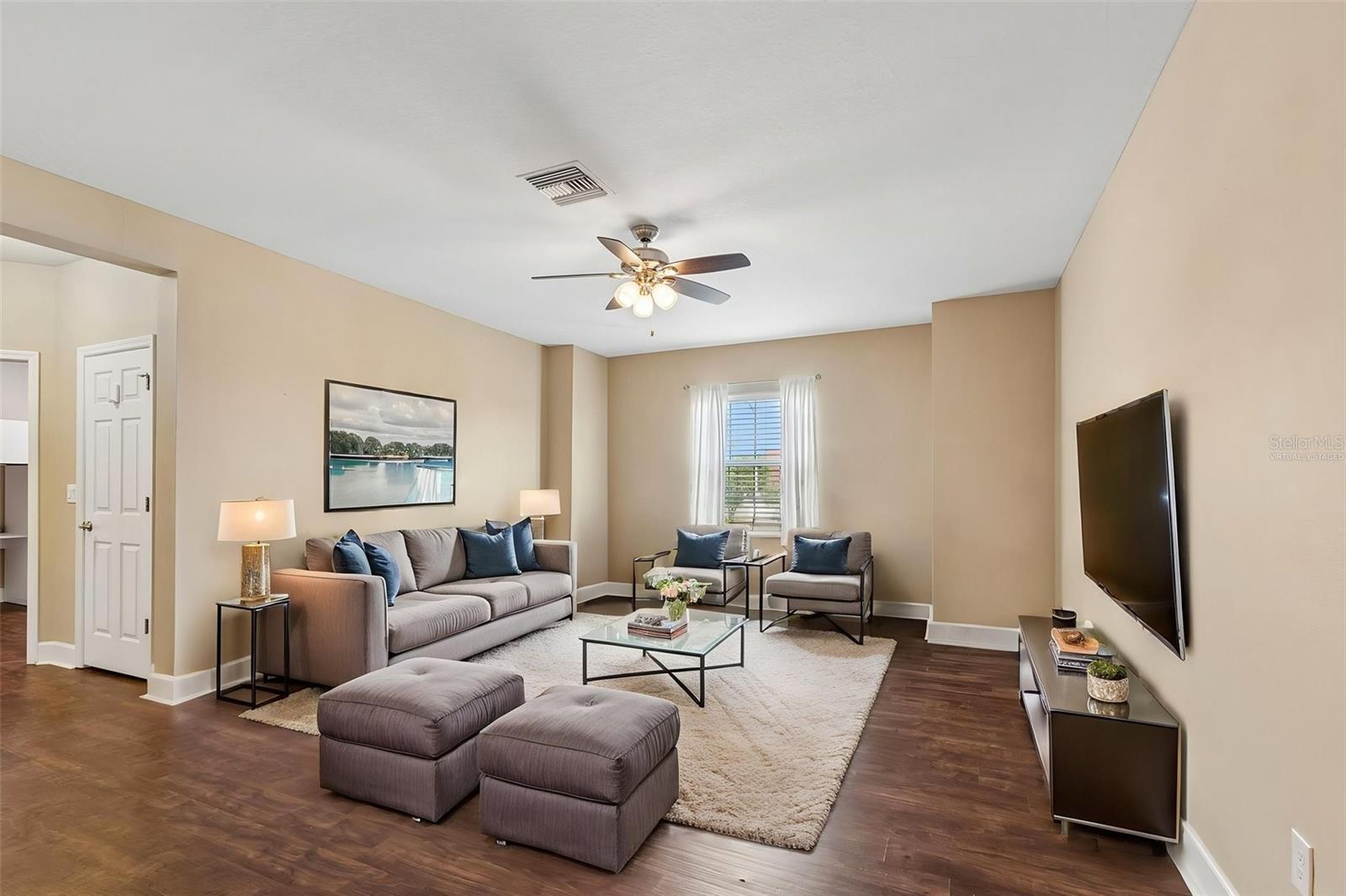 Virtually staged: Upstairs Great room