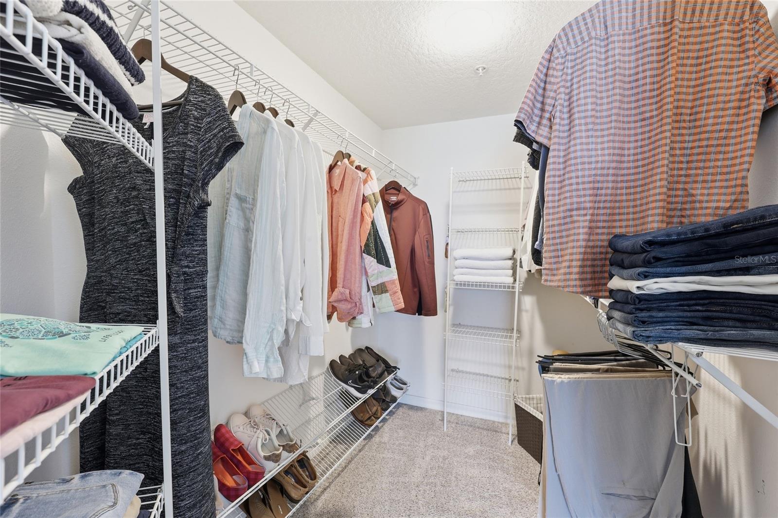 Large walk in closet in primary