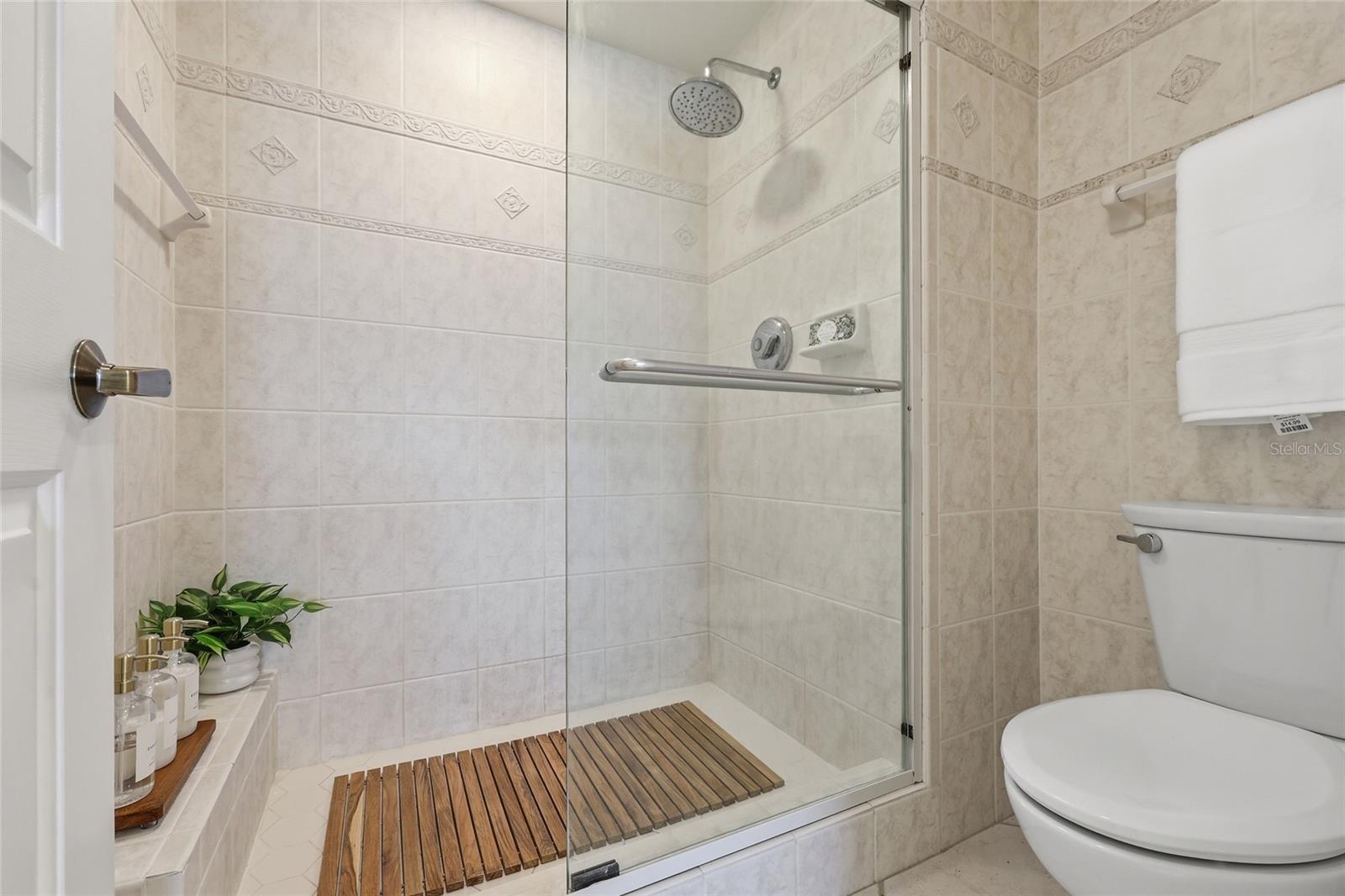 Primary ensuite walk in shower