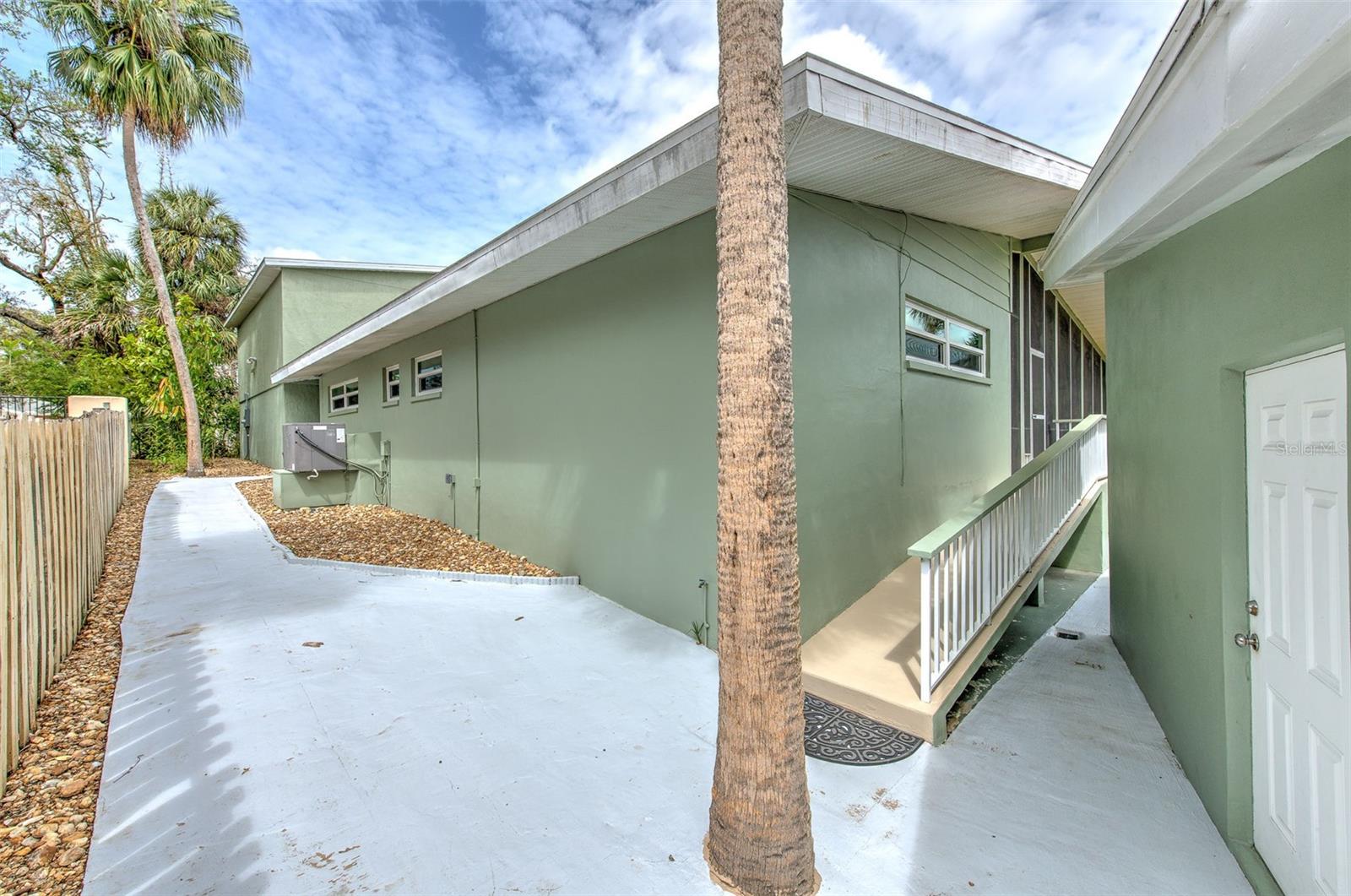 Side of home next to workshop entrance