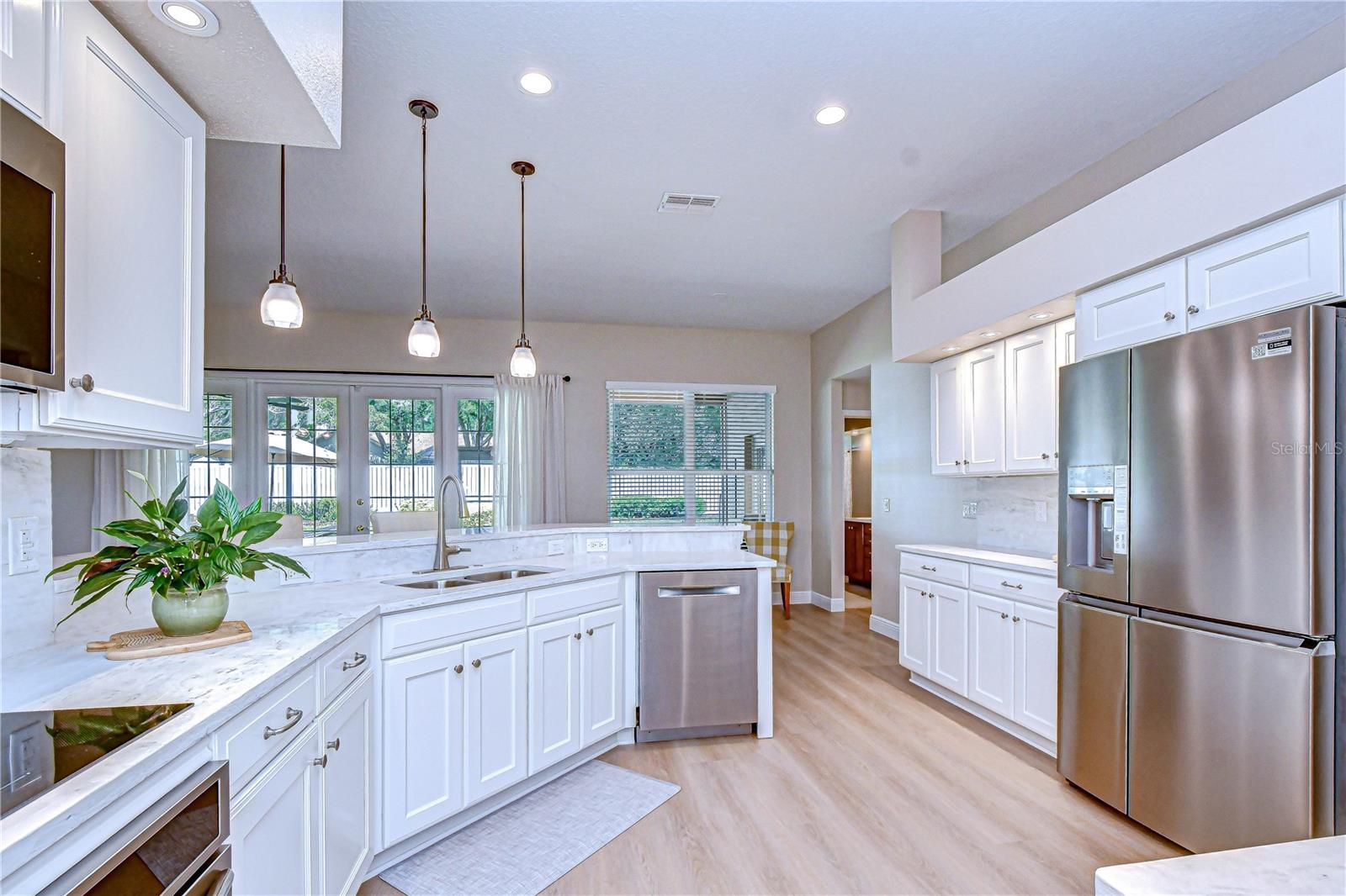 Sleek stainless steel appliances.