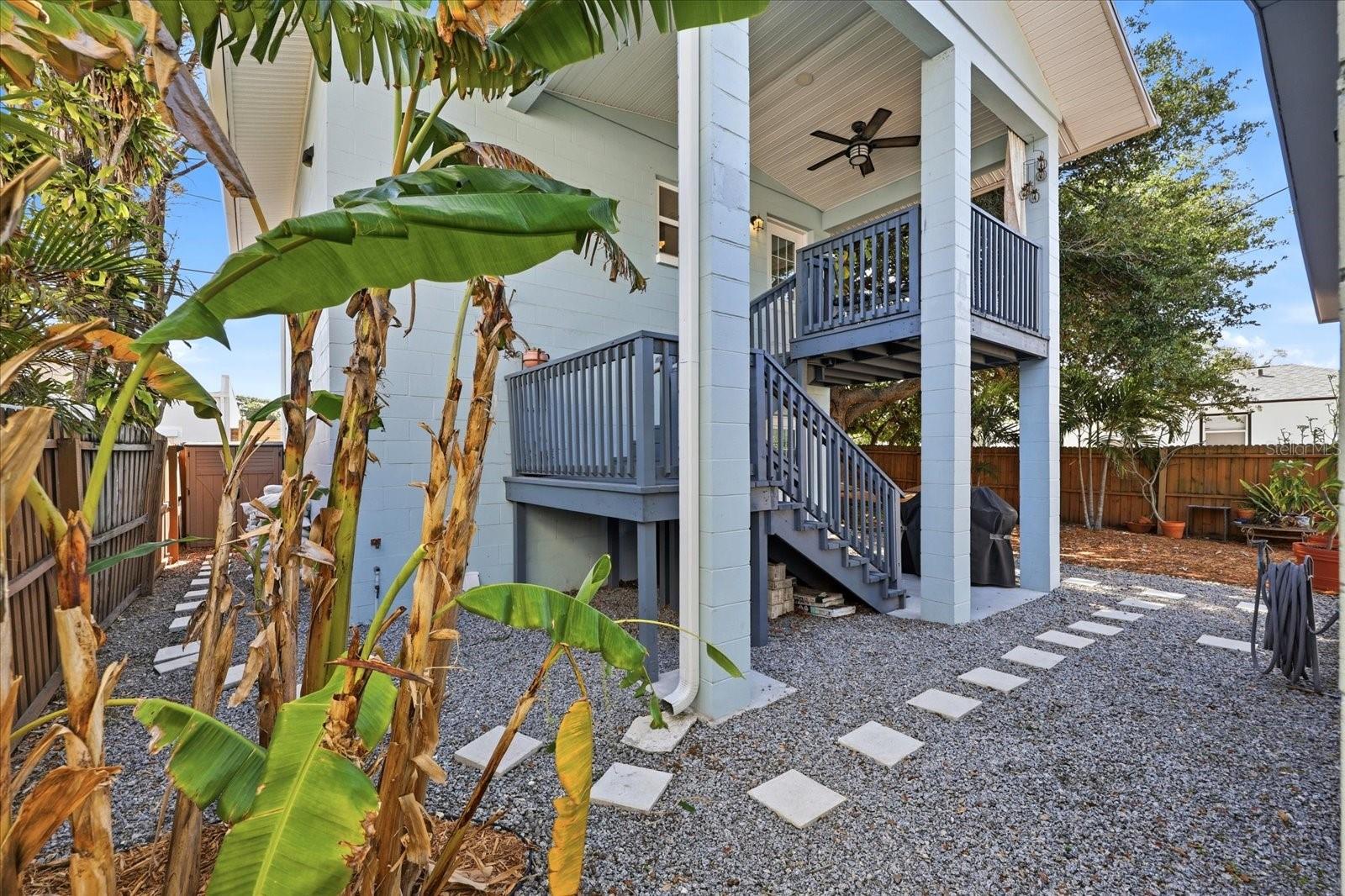 Alternate view of ADU showcasing elevated design and privacy