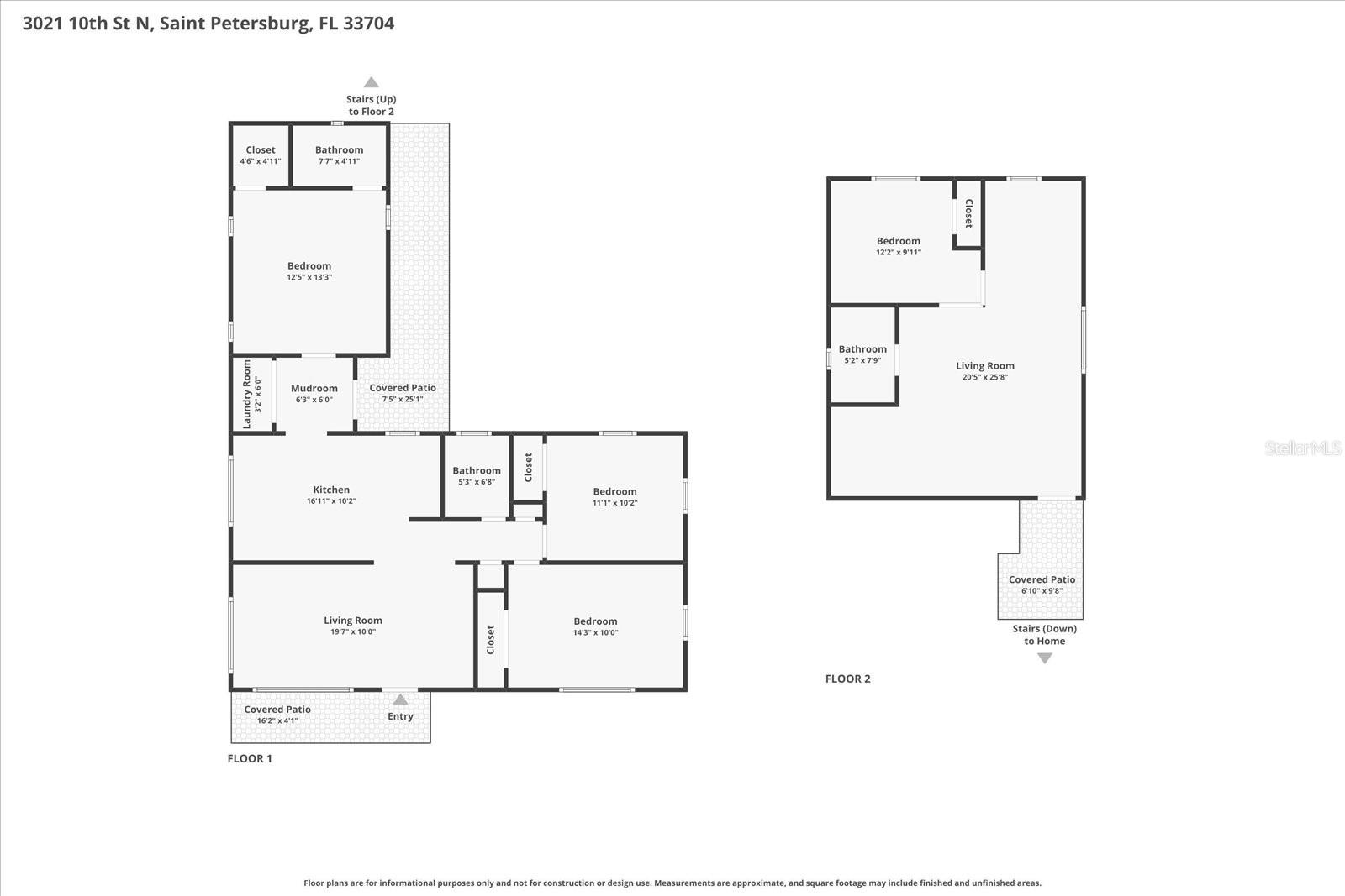 Floor plans for main house and the detached ADU. The ADU is above a 2 car garage.