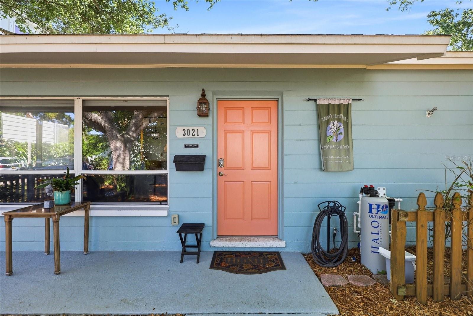 Inviting front yard pathway leading to the home’s entrance
