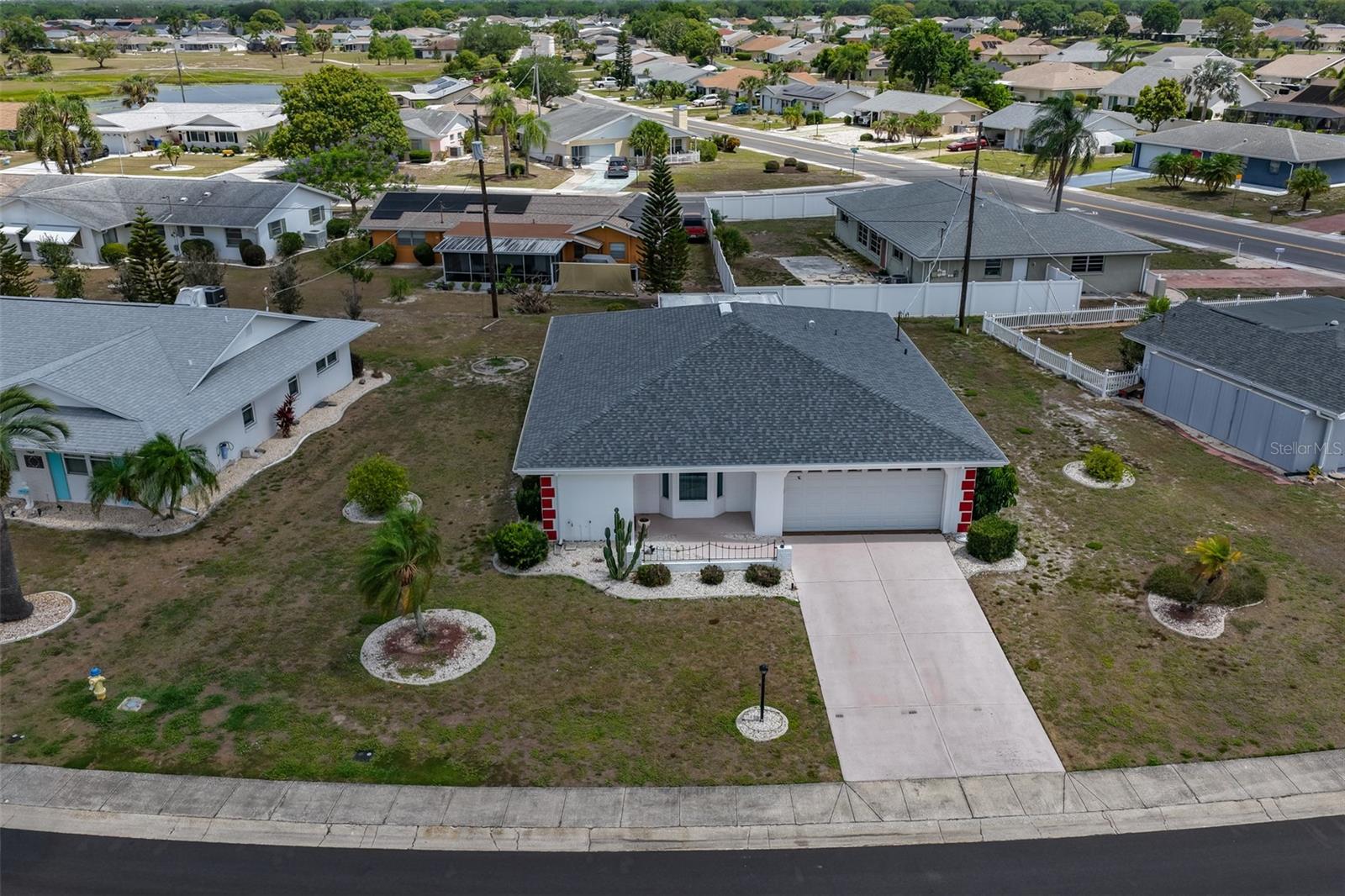 Aerial of front of house looking north