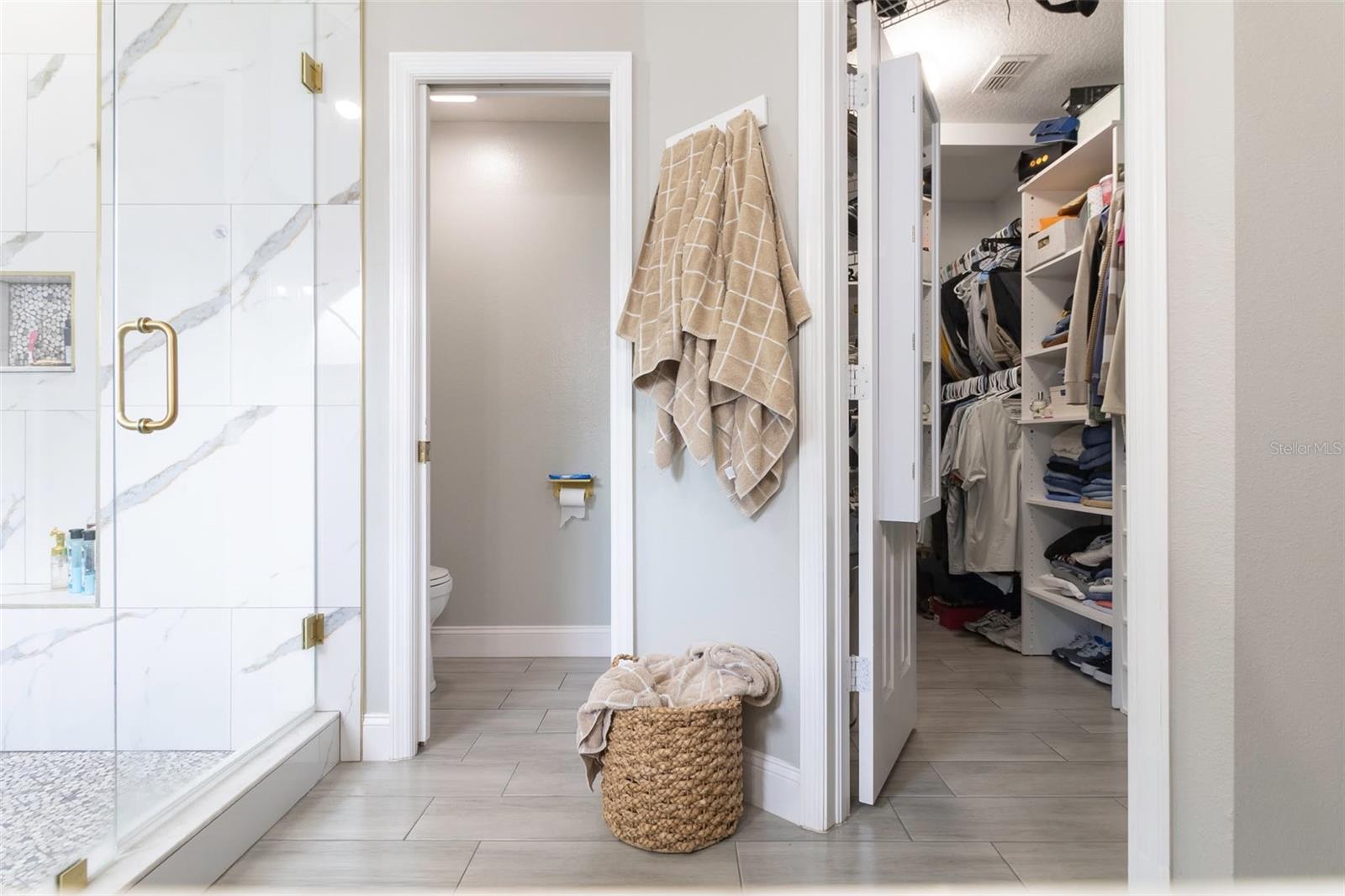 Master Bathroom Tiolet Room & Closet