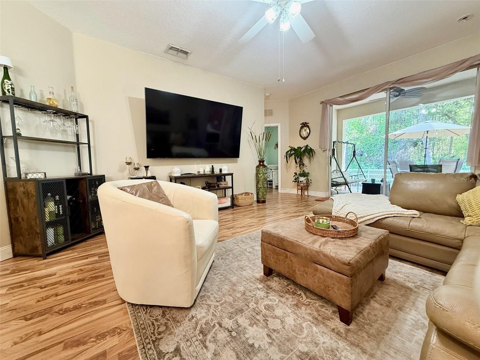 Large Family Room at the center of the home.