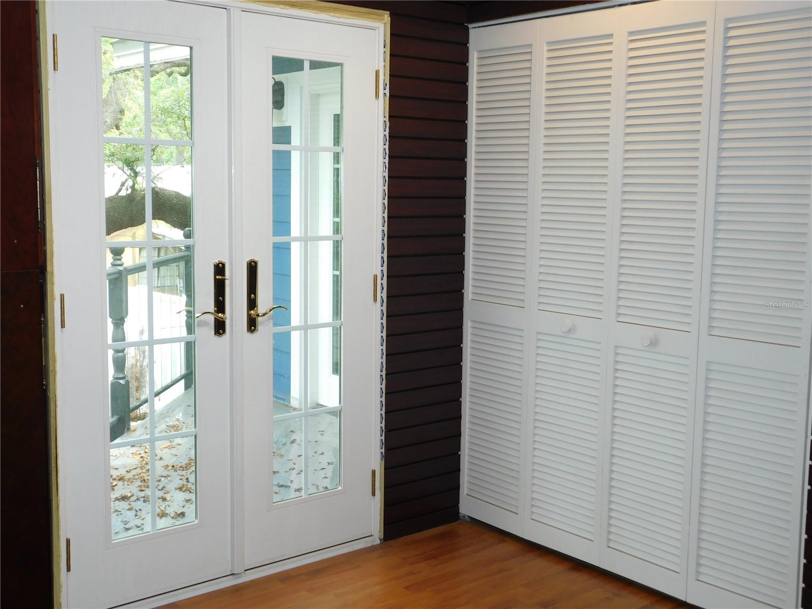 Access to balcony overlooking the backyard