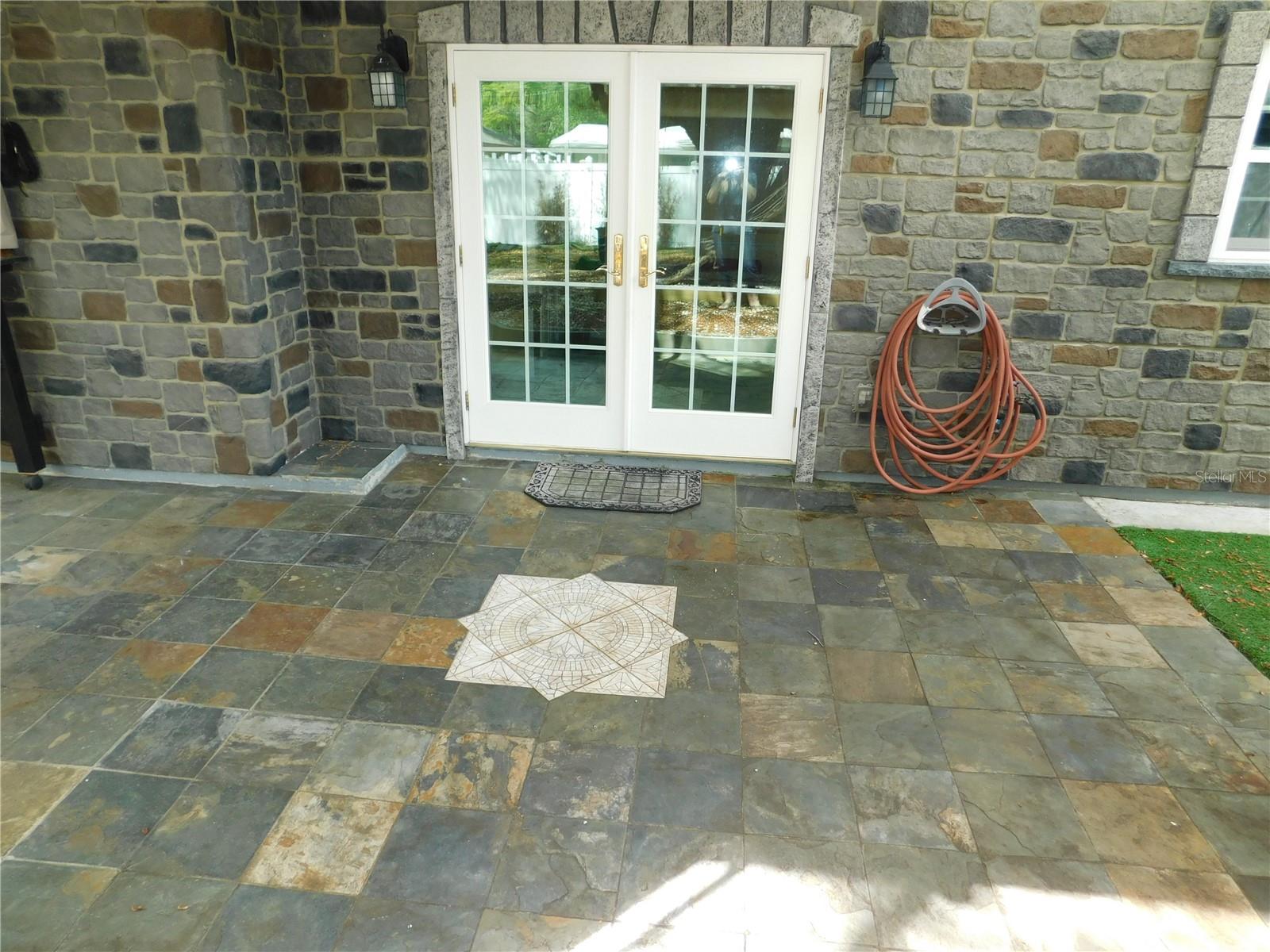 Open Patio with flagstone tile