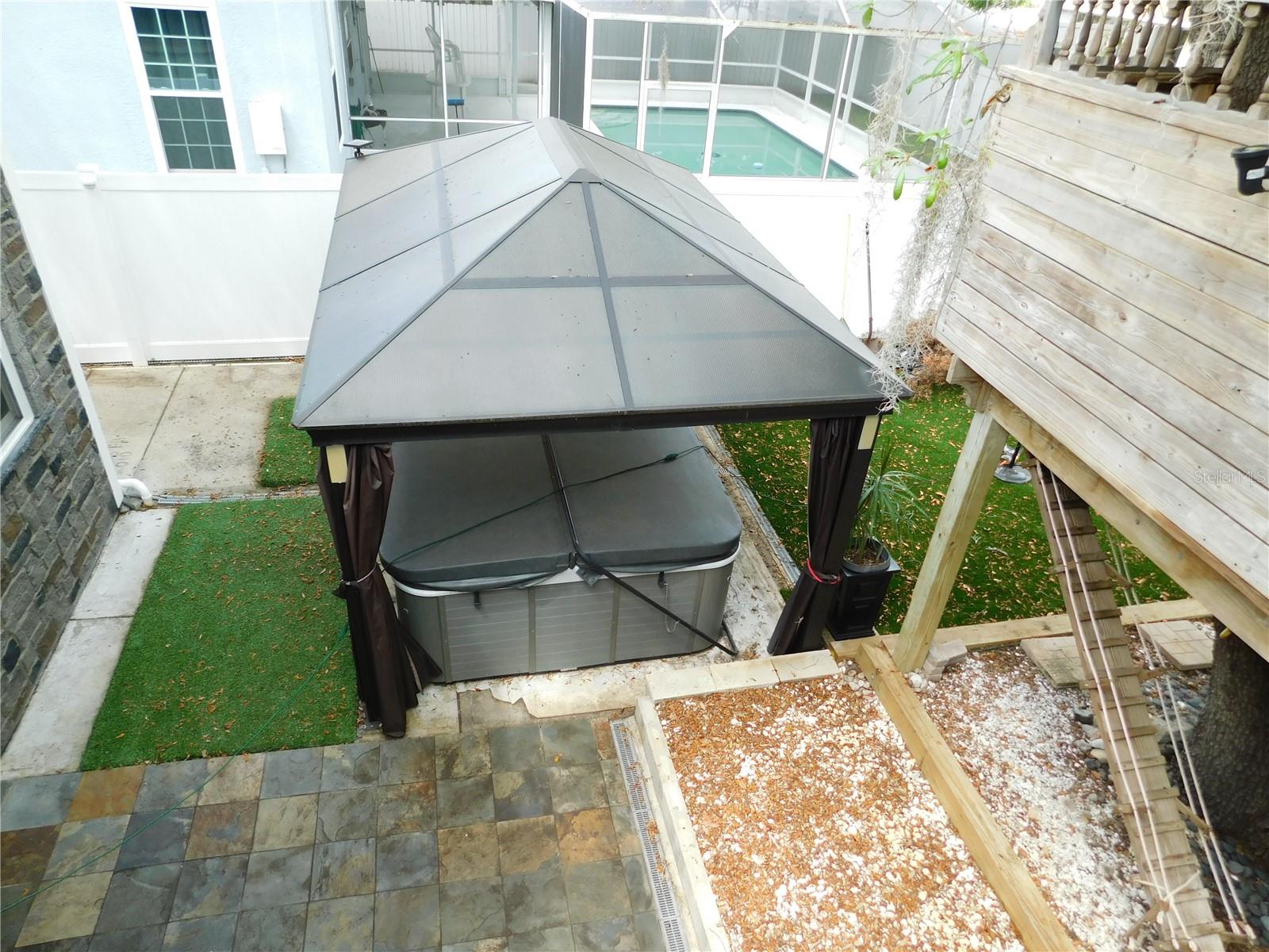 View of Hot tub from balcony