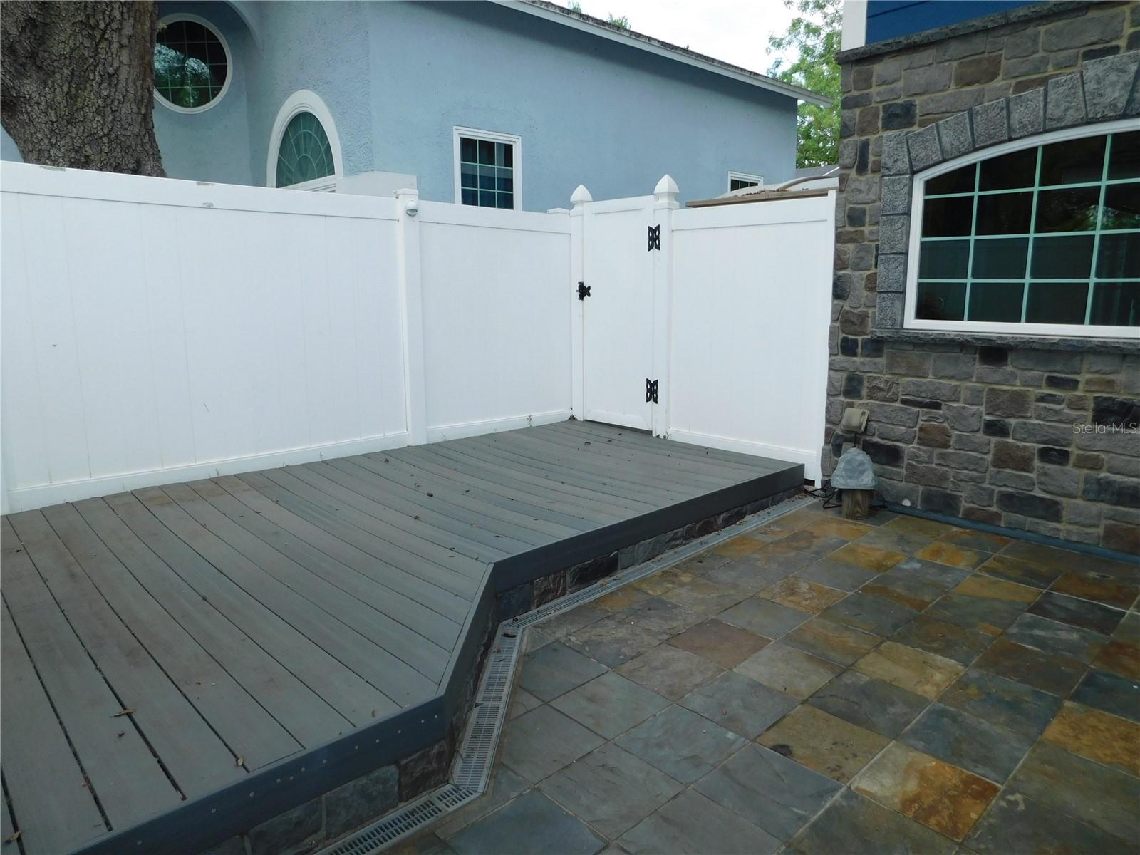 Deck area in courtyard