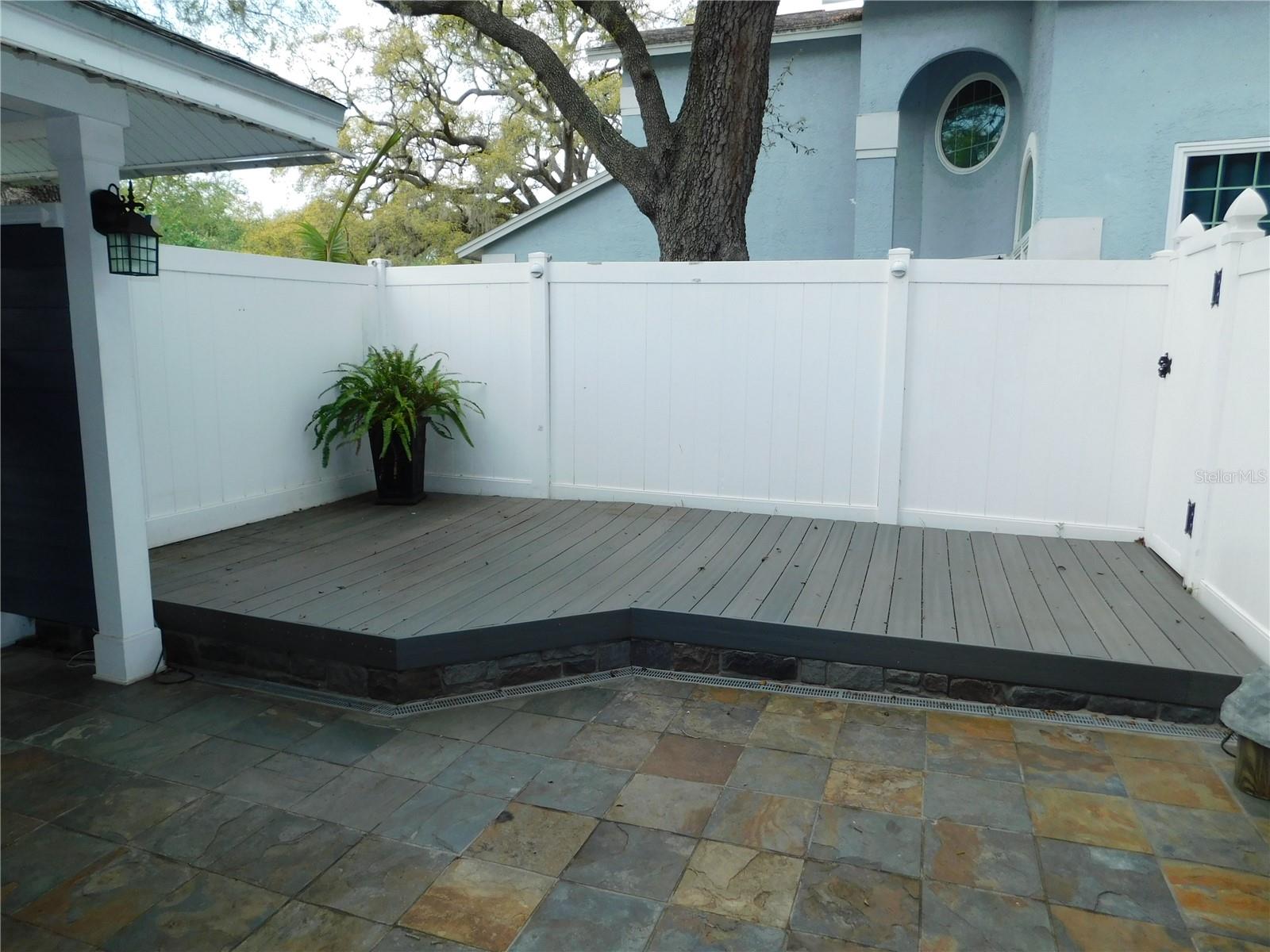 Deck in courtyard