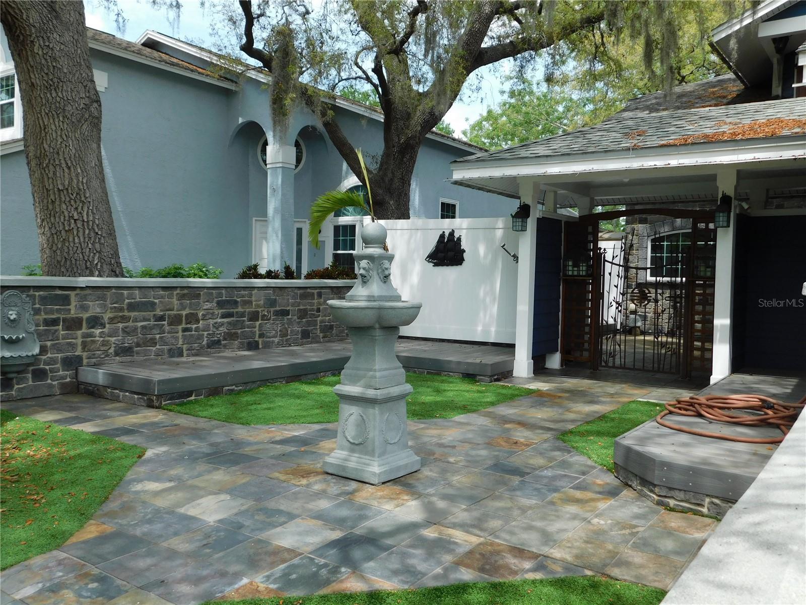 Fountain in the front courtyard