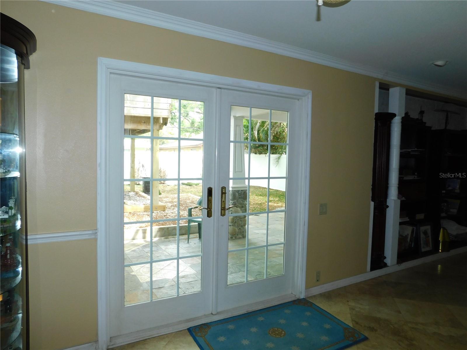 French doors to back yard