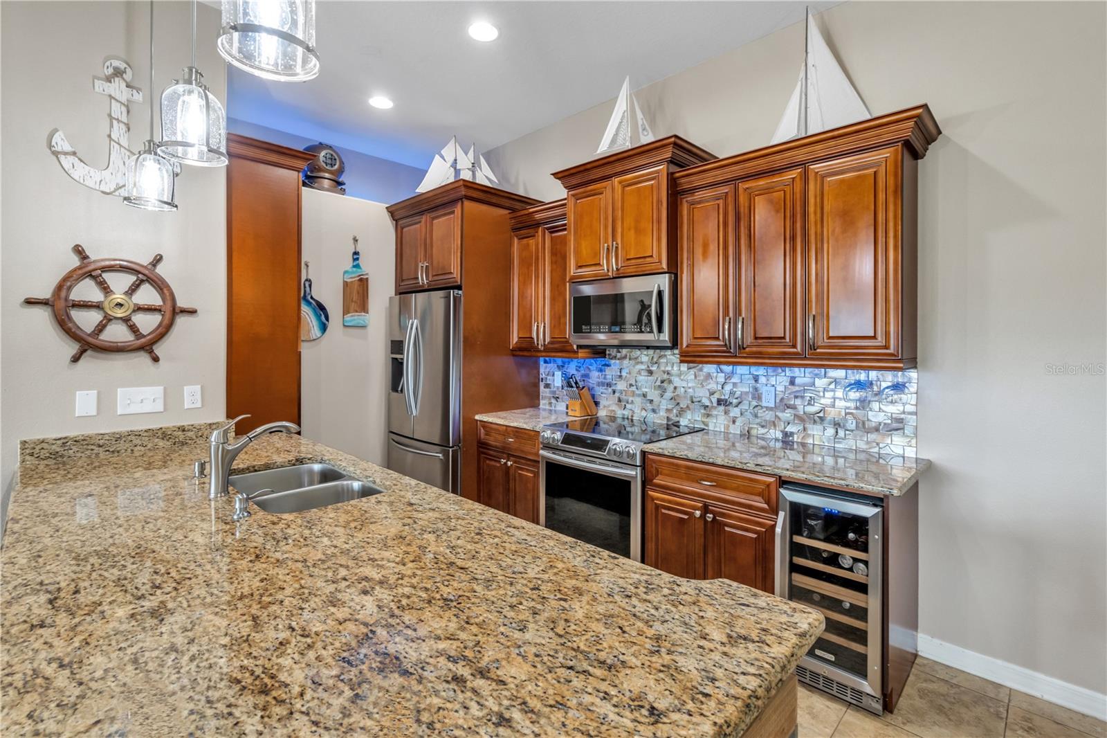Kitchen staged for photos