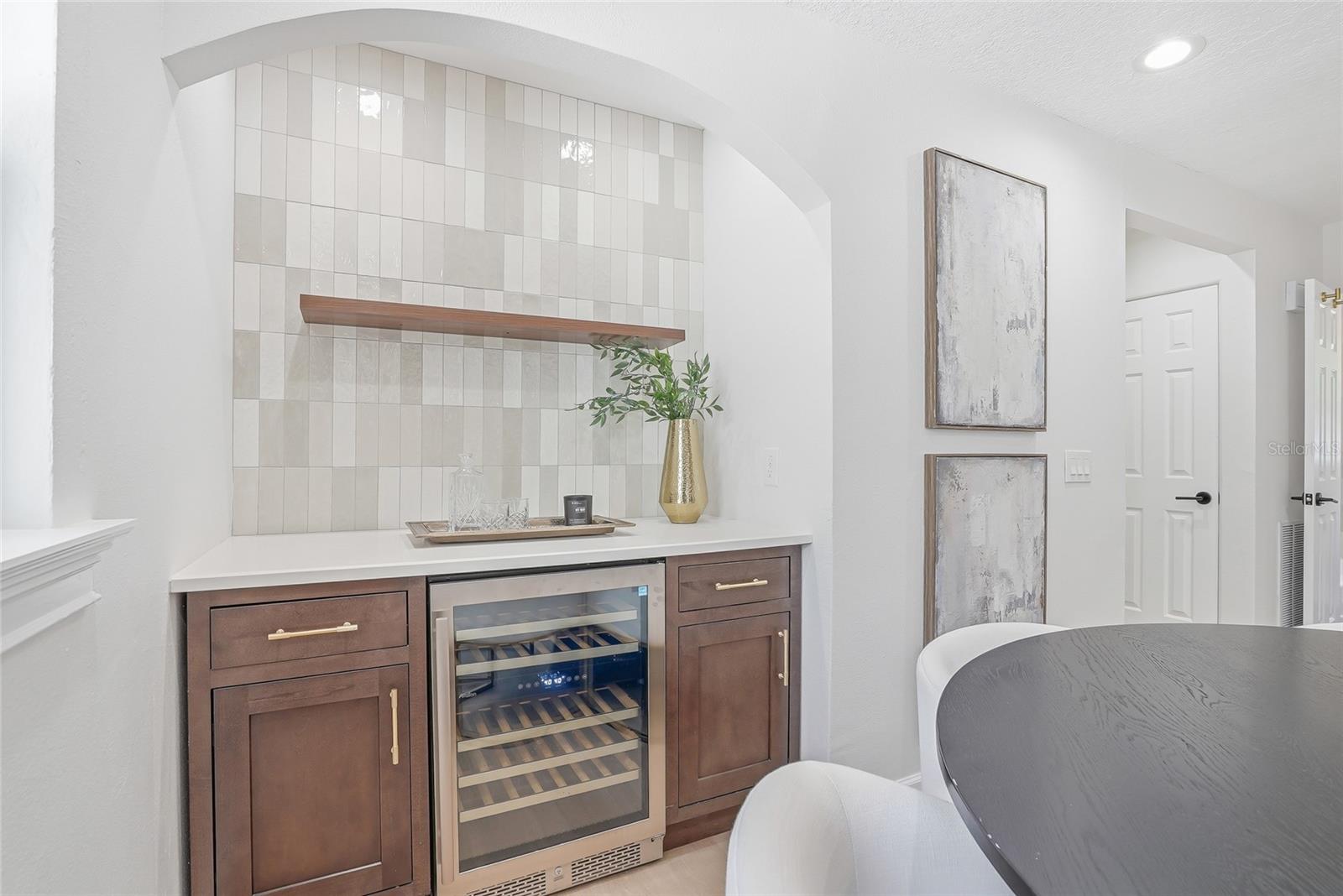 Dry Bar with wine fridge!