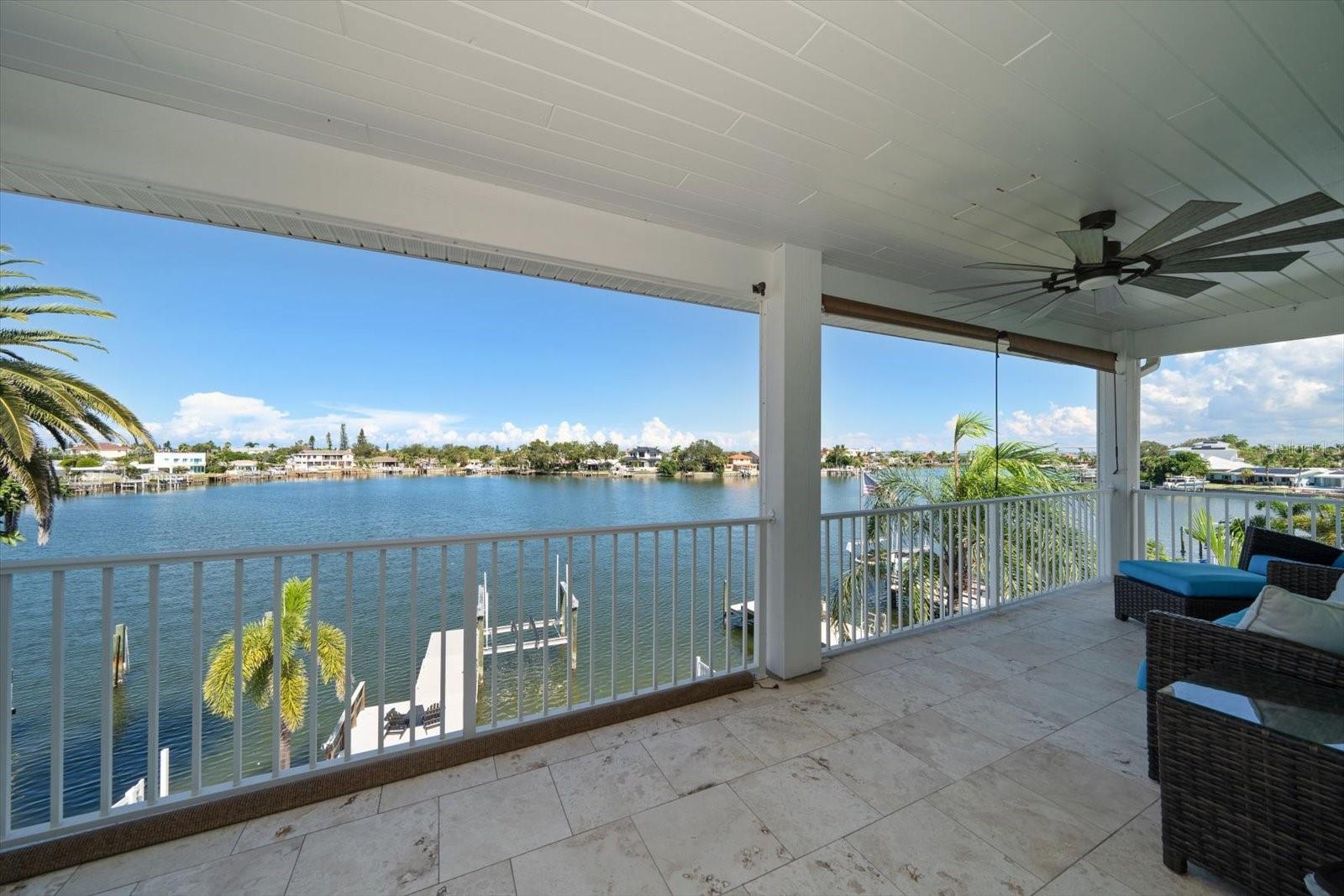 Expansive terraces capture views of the harbor.