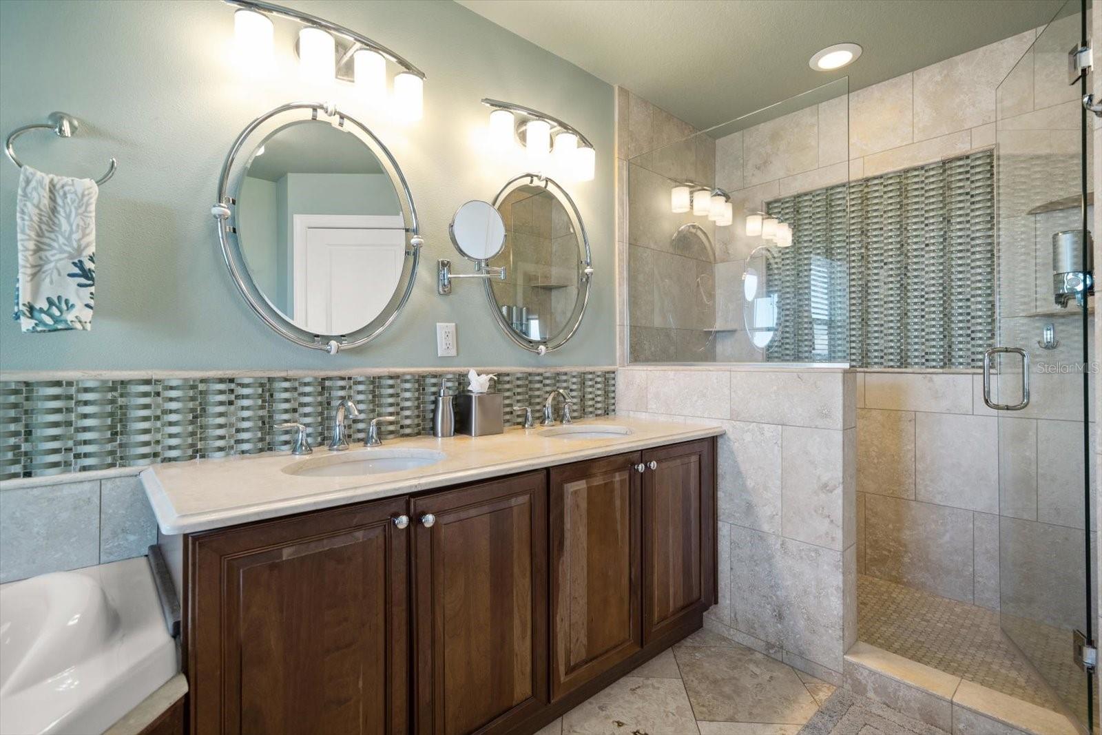 Resort style ensuite bathroom with lovely finishes.