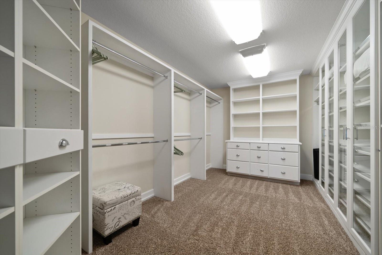 Expansive primary closet!
