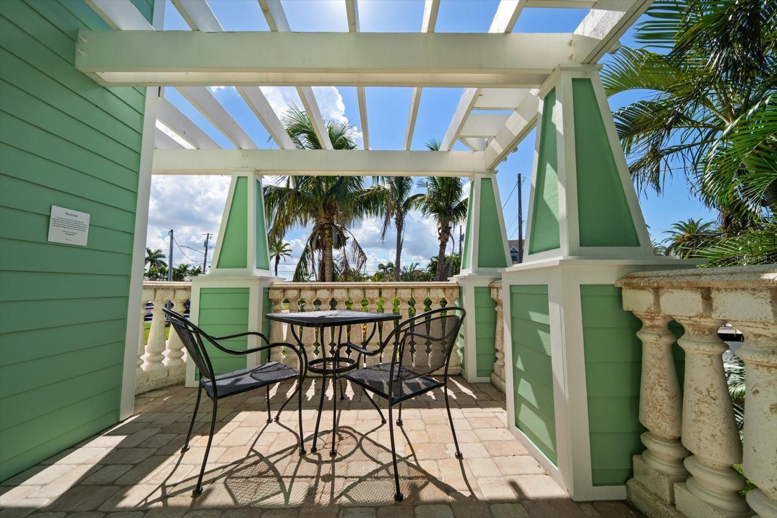 Dining alfresco warmed by the sun.