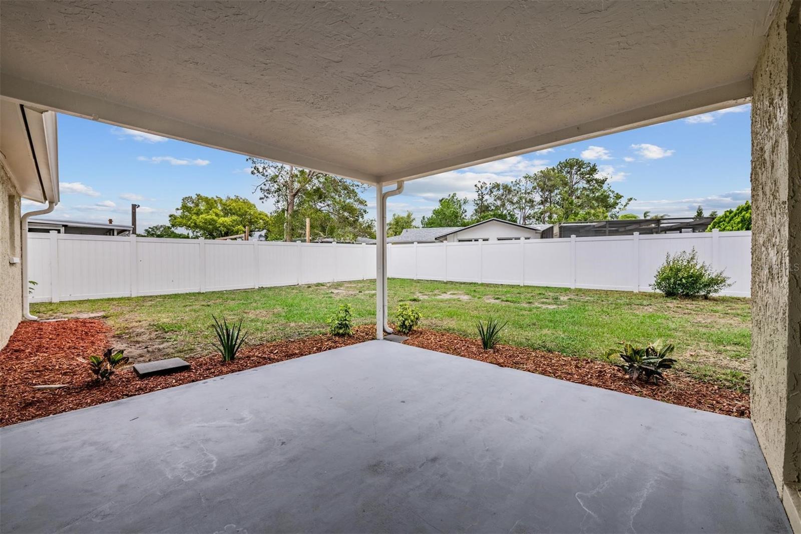 Large covered open patio