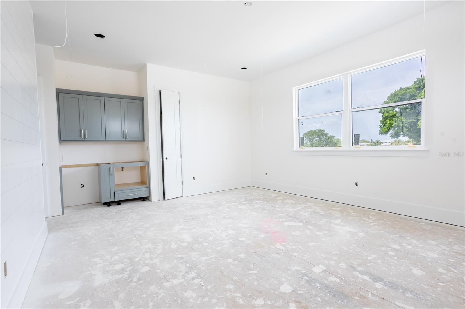Media room/Den space with microwave and beverage cooler
