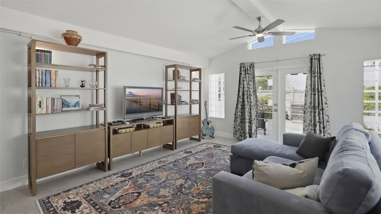 Living room is off the kitchen